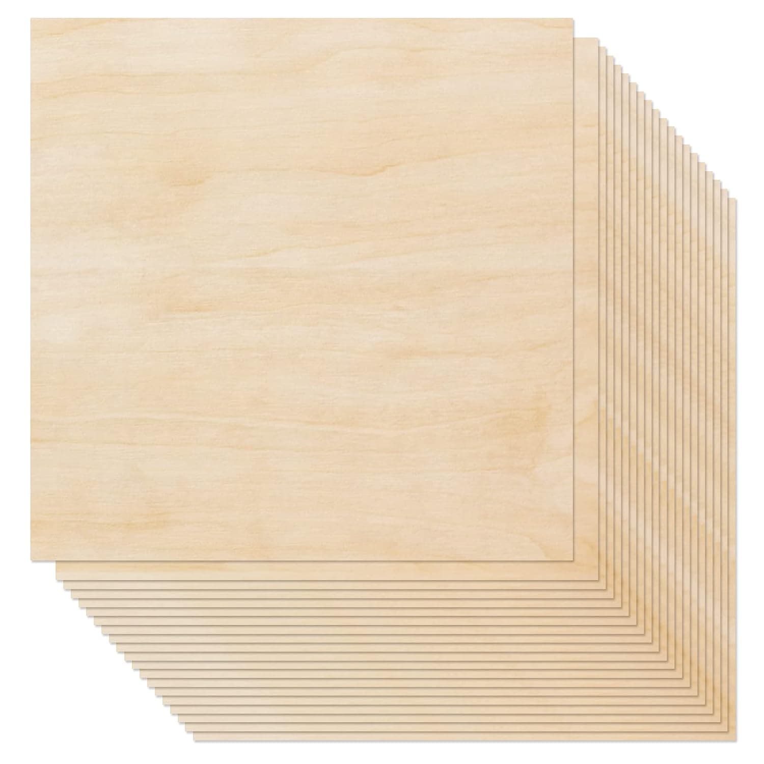 20 Pack Basswood Sheets 1/16-12 x 12 x 1/16 Inch - Unfinished Wood Boards for Crafts, Plywood Sheets with Smooth Surfaces - Crafts Wood Perfect for Laser Cutting, Architectural Models, Drawing
