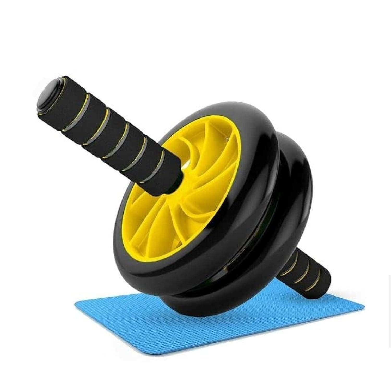 Fitness Pro | Ab Roller Wheel with Knee Mat | Abs Workout Equipment | For Abdominal & Core Strength | Exercise Wheels for Home Gym | Built In Spring Resistance | Home Workout Equipment (Orange)
