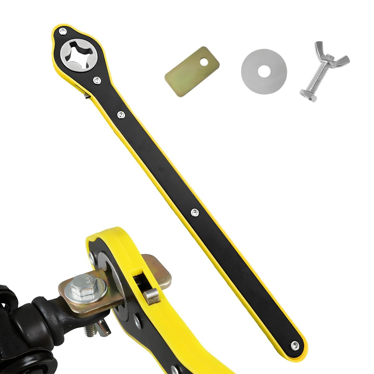 povtii Car Jack Ratchet Wrench, 360 Degree Swivel Tire Wheel Jack Ratchet Wrench, Tire Wheel Jack Lift Speed Handle Tool Suitable for Vehicle SUV Truck, Universal Car Accessories