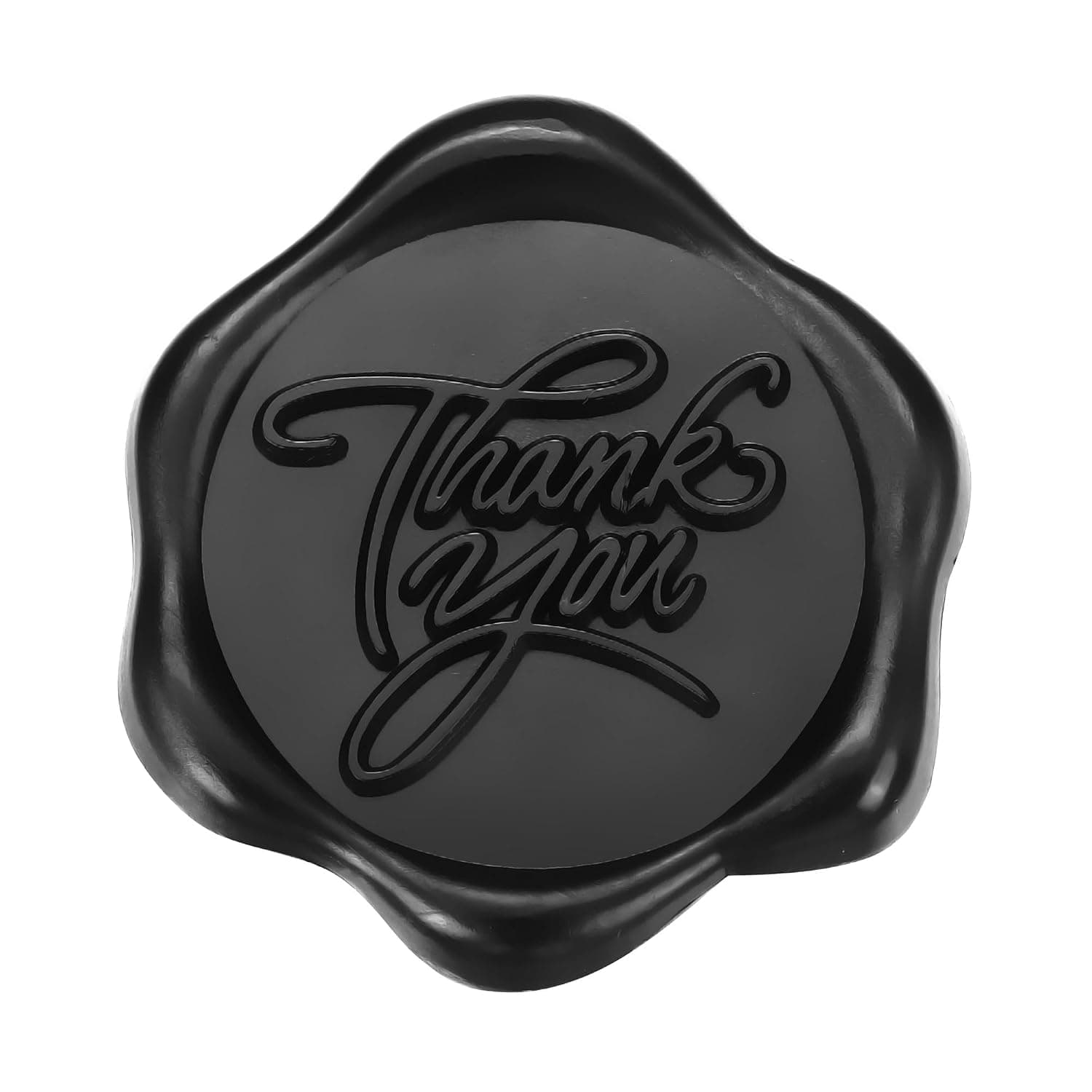 Yoption Thank You Wax Seal Stickers, 50 Pack Black Self Adhesive Envelope Stickers for Wedding Invitation, Party, Christmas, Envelope, Gift Wrapping
