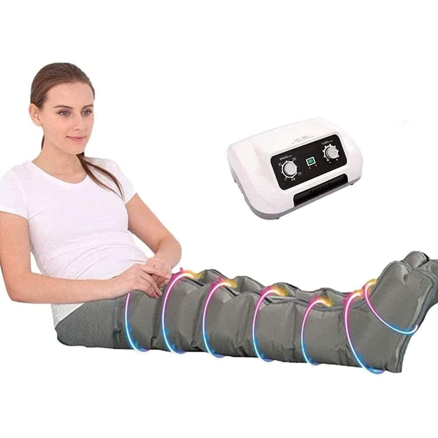 Circulation Compression Device Massager, Leg Foot Massage for Circulation and Relaxation Calf to Thigh Massage with Handheld Controller, Relieve Muscle Fatigue