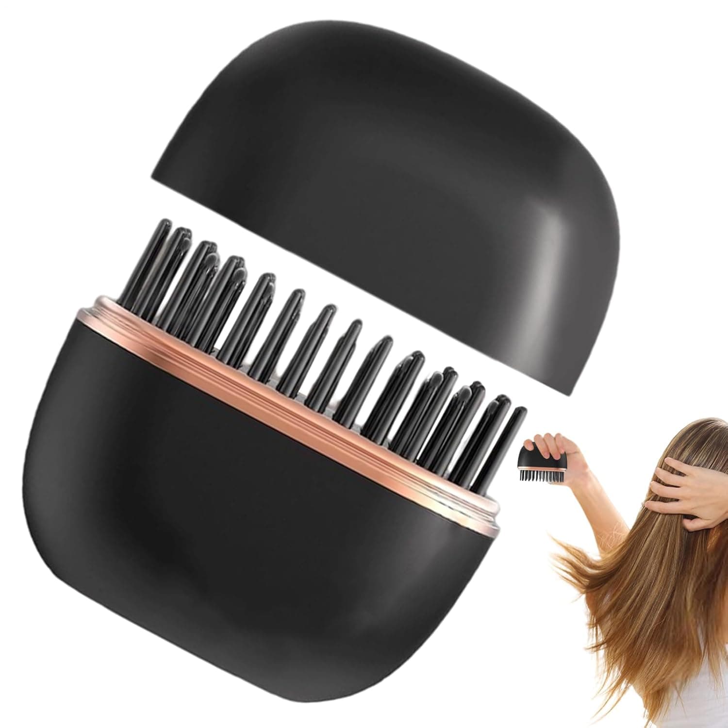 فرشاة فرد الشعر للسفر، ادوات تصفيف لاسلكية سريعة التسخين بقدرة 25 واط | مشط فرد الشعر للنساء للعطلات والعطلات والمواعدة والاستخدام اليومي