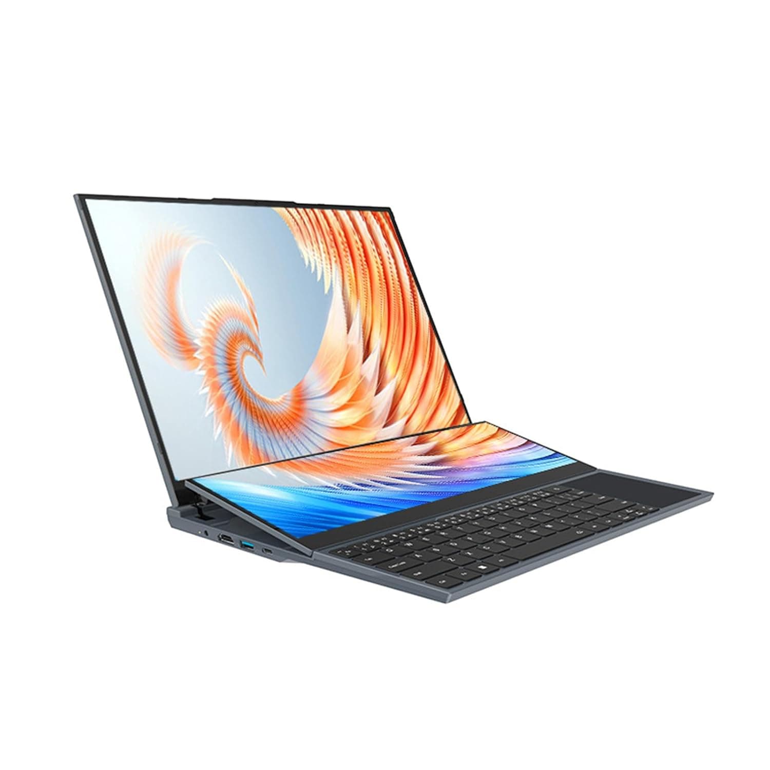Dual-Screen 16" and 14" Touchable Design High-End Business Gaming Office Thin and Light Portable Laptop,256G