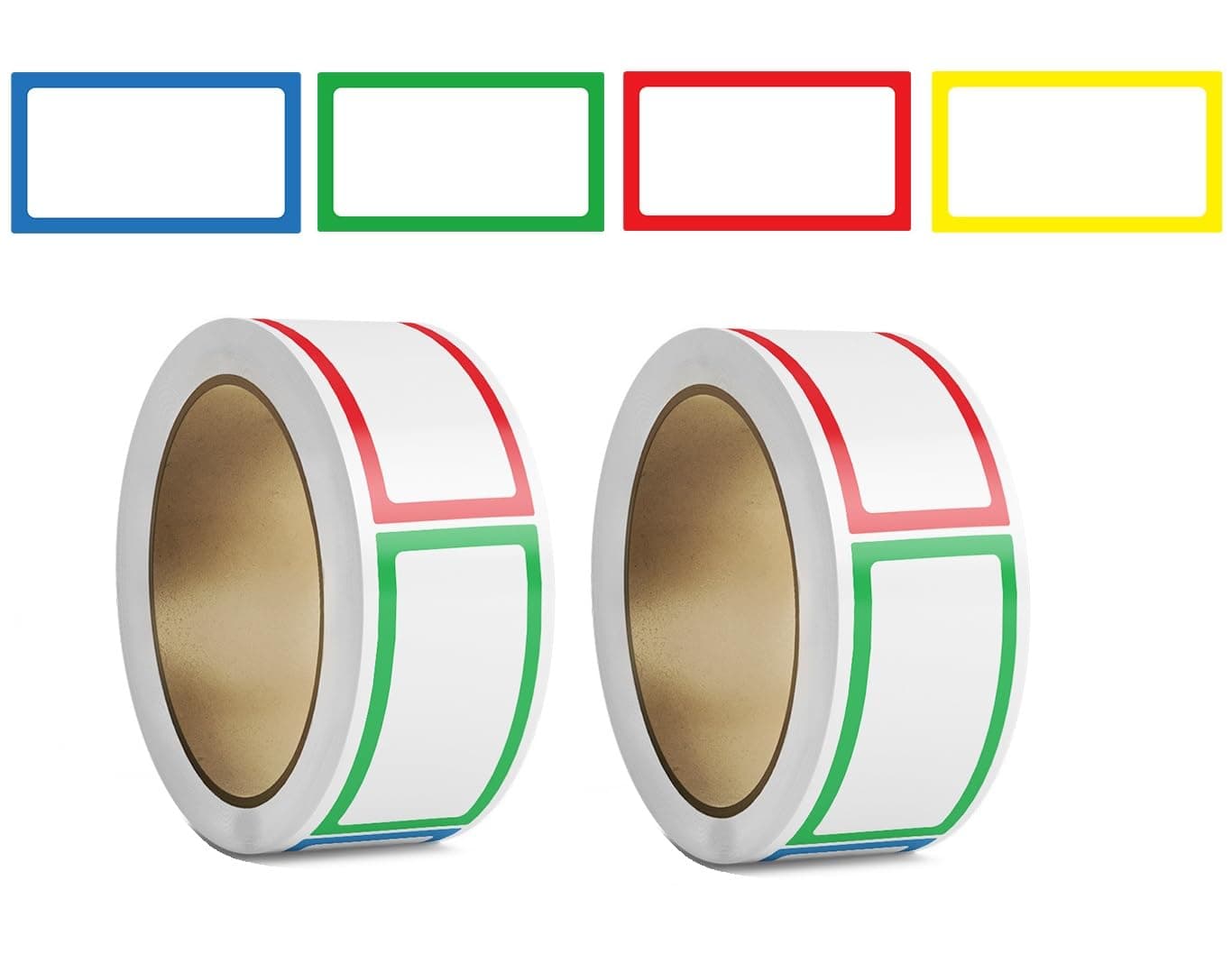 2 Rolls Adhesive Name Tag Labels Stickers, 25 x 45mm Colored Blank Name Tag Category Tags Category Tag Stickers with Strong Adhesion for Office School and Home (4 Colors)