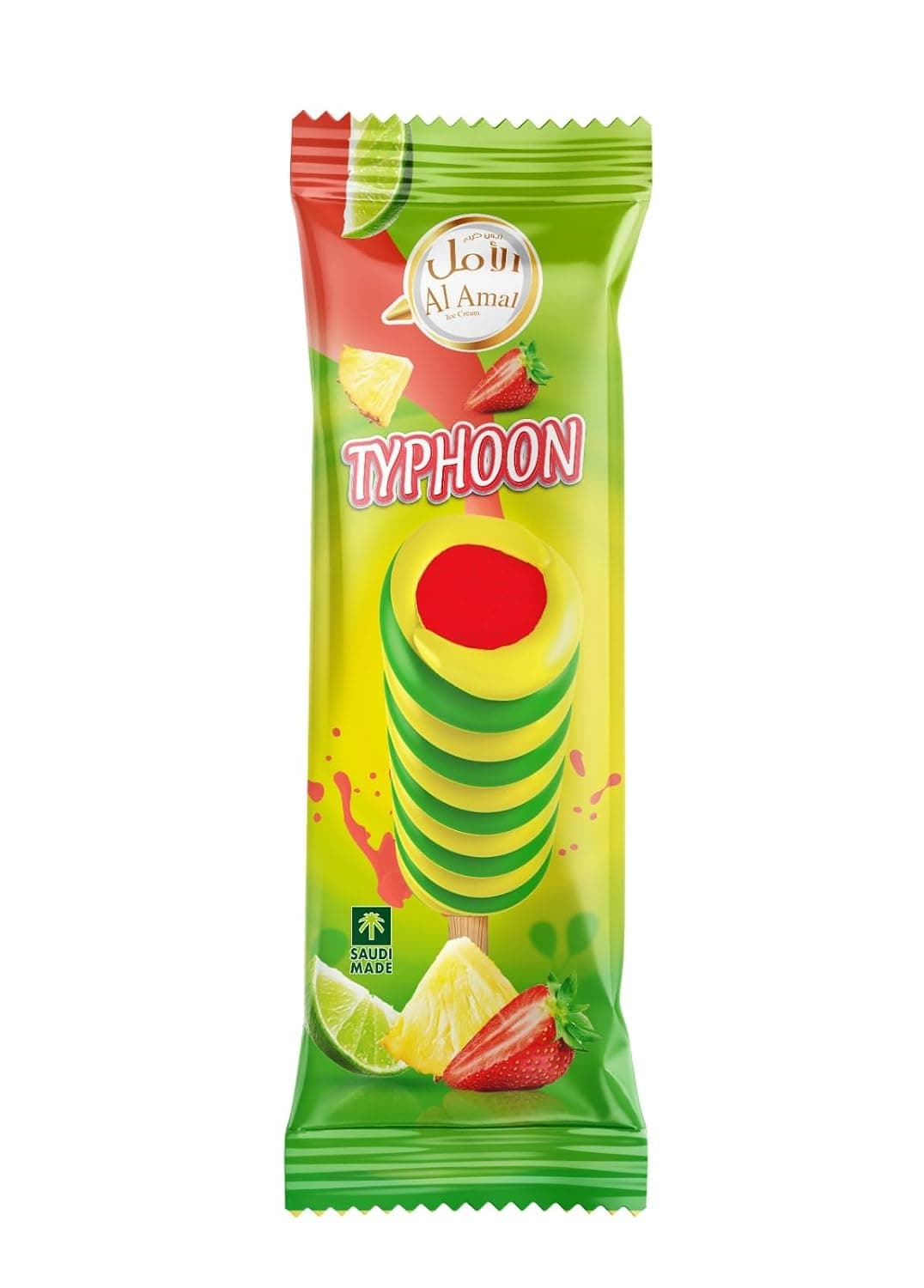 Al Amal Strawberry, Lemon and Pinaple Typhoon Ice Cream Lolly 30 x 85 ml