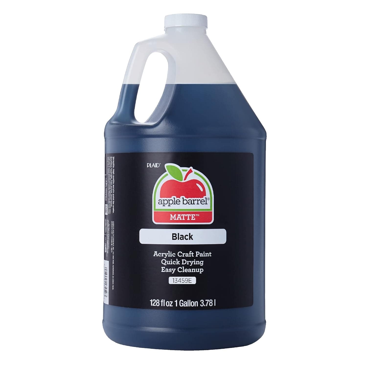 Apple Barrel One Gallon (128 fl oz) Black Acrylic Paint, Matte Finish Color For Painting, Drawing & Art Supplies, DIY Arts And Crafts Acrylic Paint, 1 Gallon (Pack of 1)