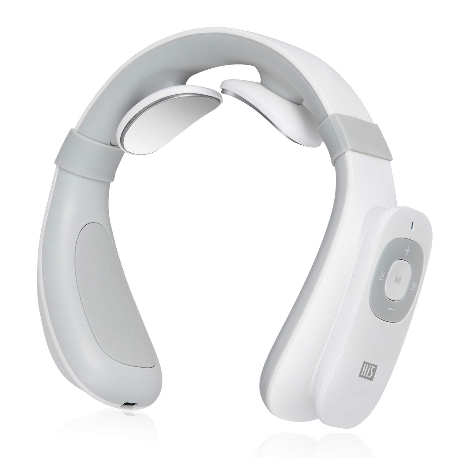 Master Massage EGM Remote Intelligent Wireless Neck Massager with Heating System, 6 Pulse Modes & 15 Levels Adjustment Fore Precise Massage & Deep Relaxation, White