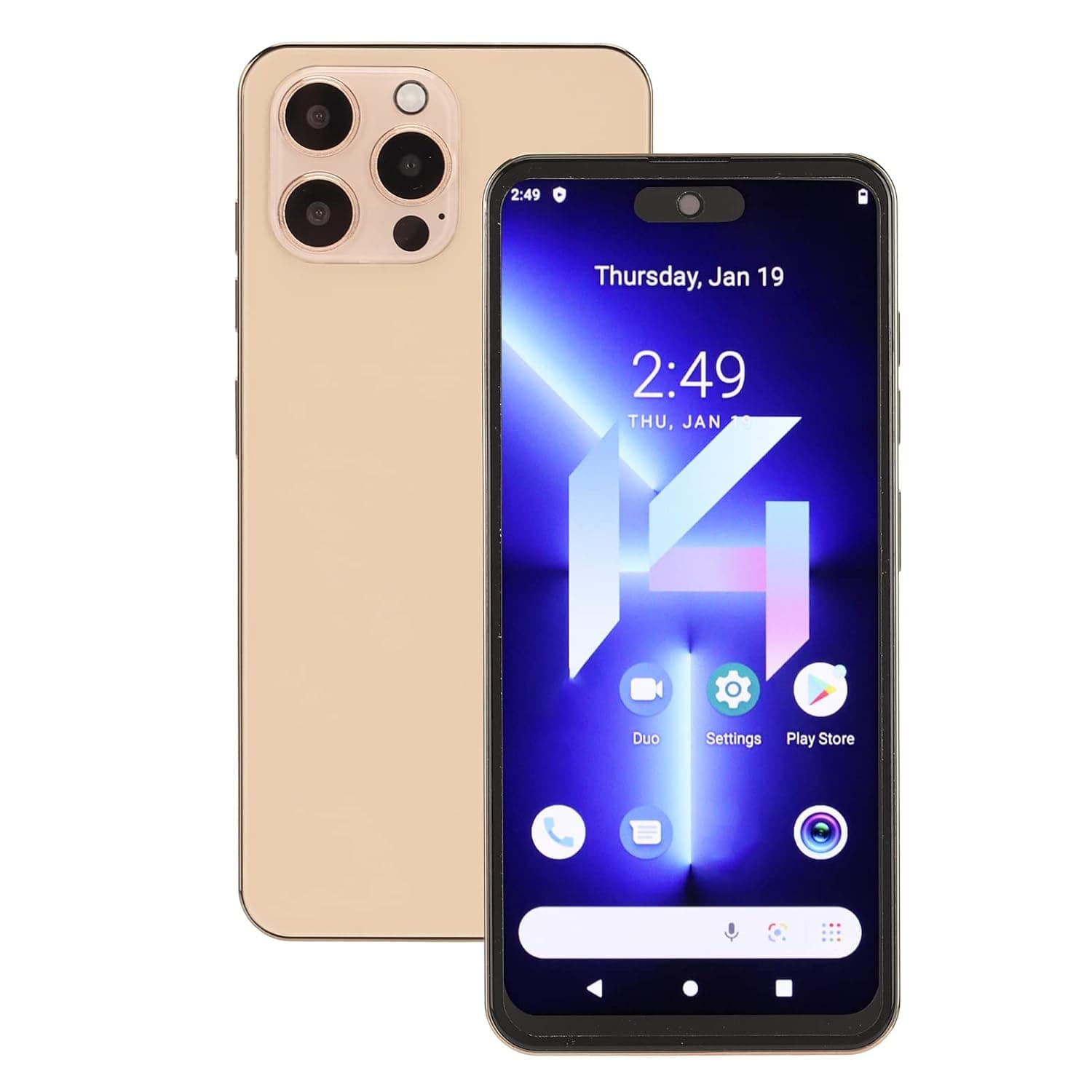 6.7in Phones, Smart Mobile Phone, HD Screen 4G 4GB RAM 128G ROM 16MP 8MP Dual Card Dual Standby Face Unlock Cell Phone with 16MP Rear 8MP Front Camera