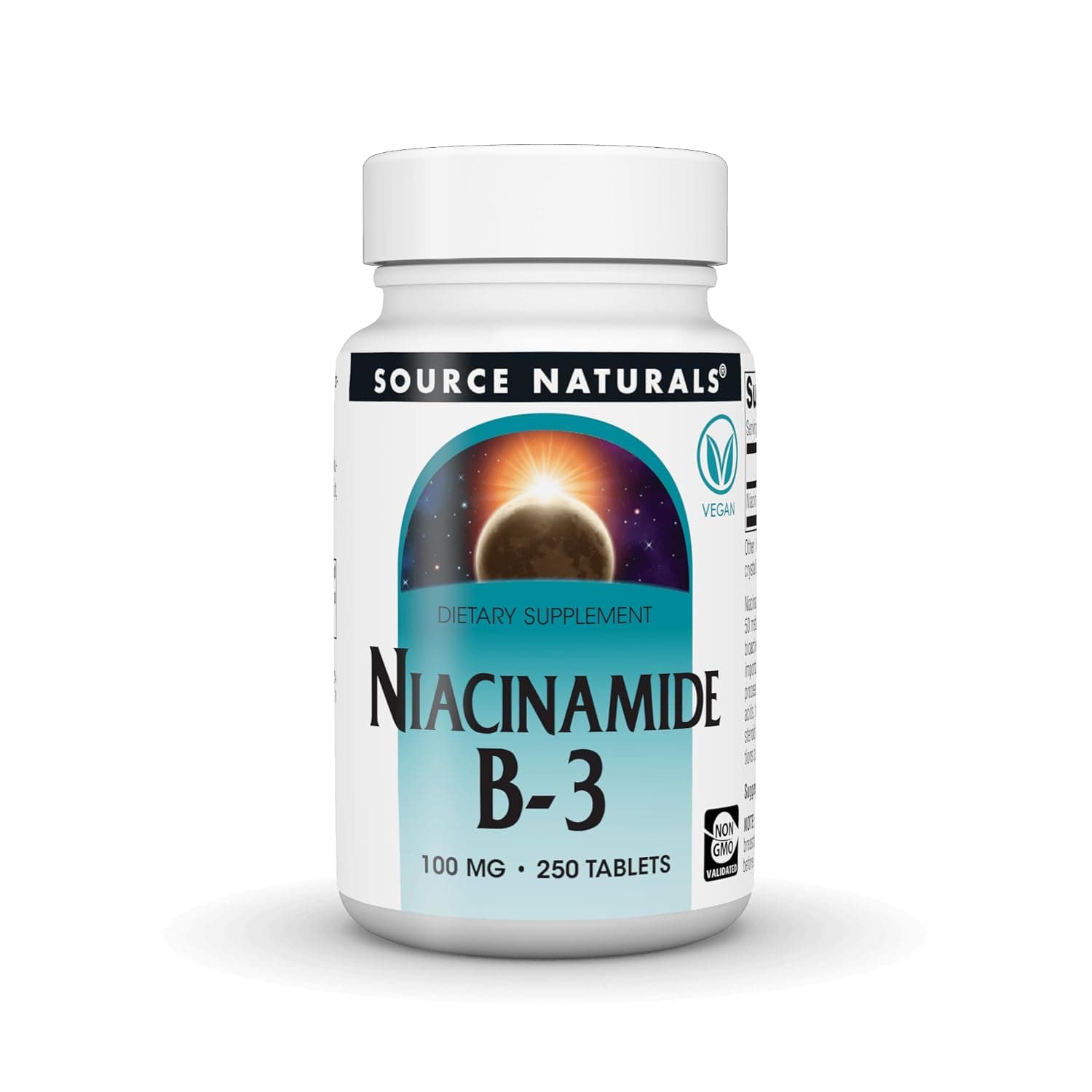 Source Naturals Niacinamide B-3, 100 mg Dietary Supplement - 250 Tablets