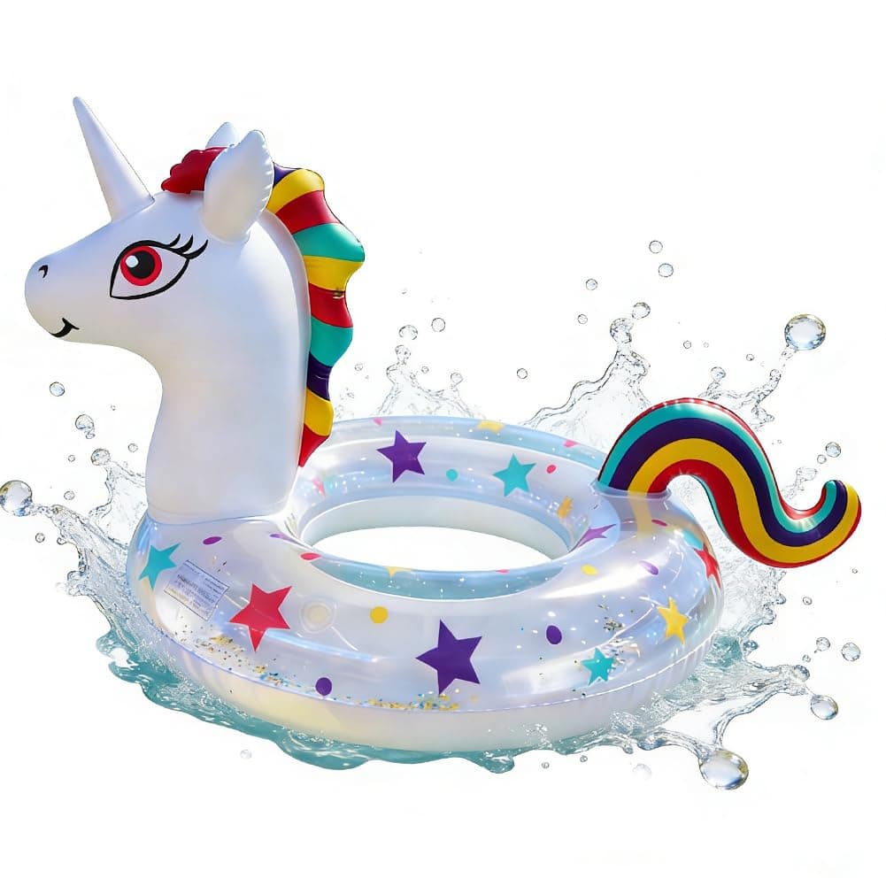 Pool Inflatables Floats, Inflatable Swimming Rings for Adults Kids, Pool Float Inflatable Rings with Glitter Swimming Pools Float Toy for Girls Boys Beach Summer Party Water Sport
