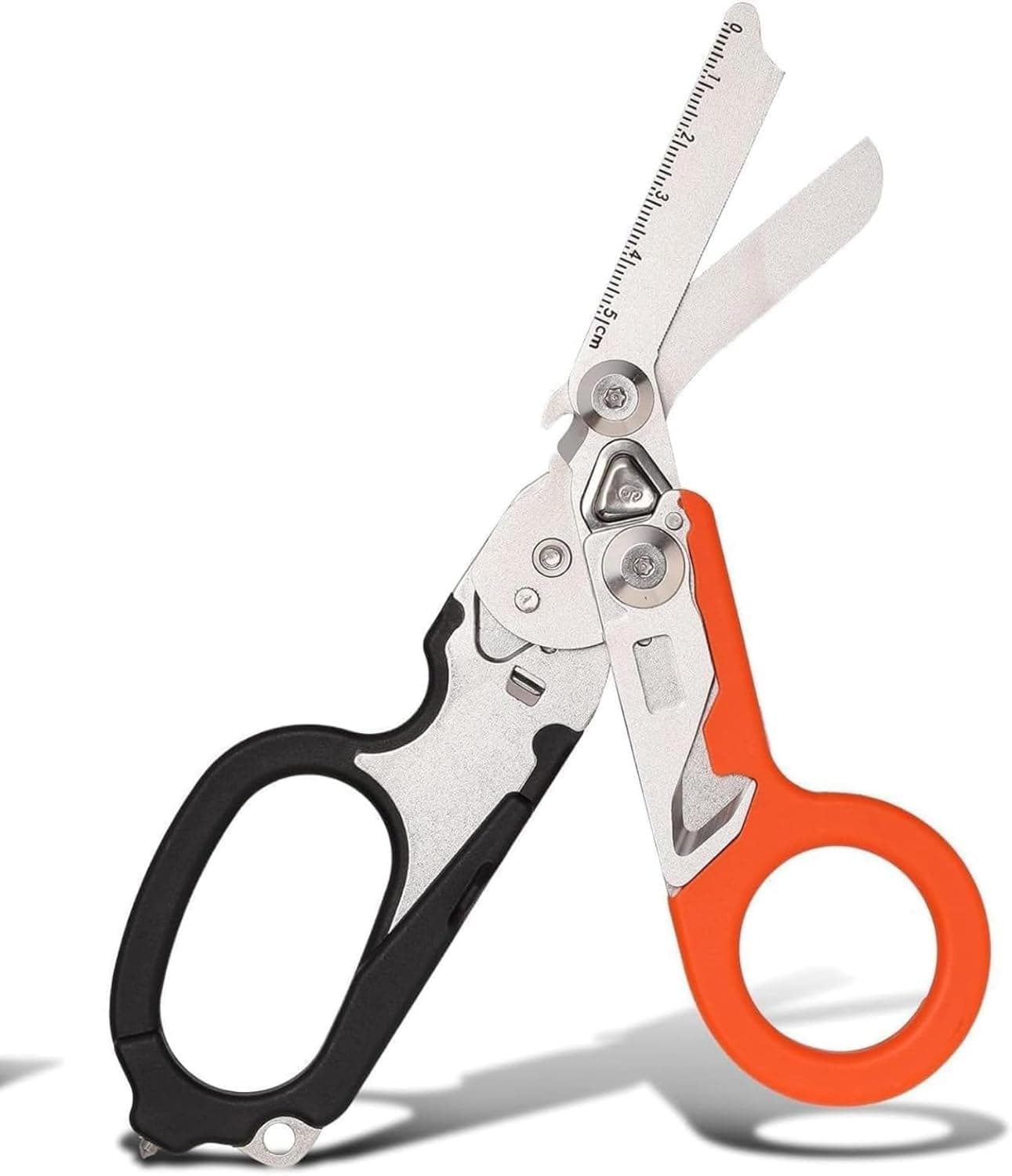 6-in-1 Trauma Shears, Stainless Steel Foldable Emergency Response Scissors for Outdoor Rescue