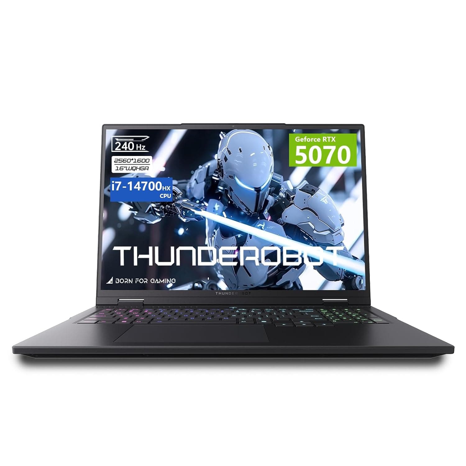 Thunderobot Radiant 16 Gaming Laptop, RTX 5070 115W, Intel i7-14700HX, 16" QHD 240Hz Gaming Display, 32GB DDR5, 1TB SSD, RGB Keyboard, Win 11 Pro