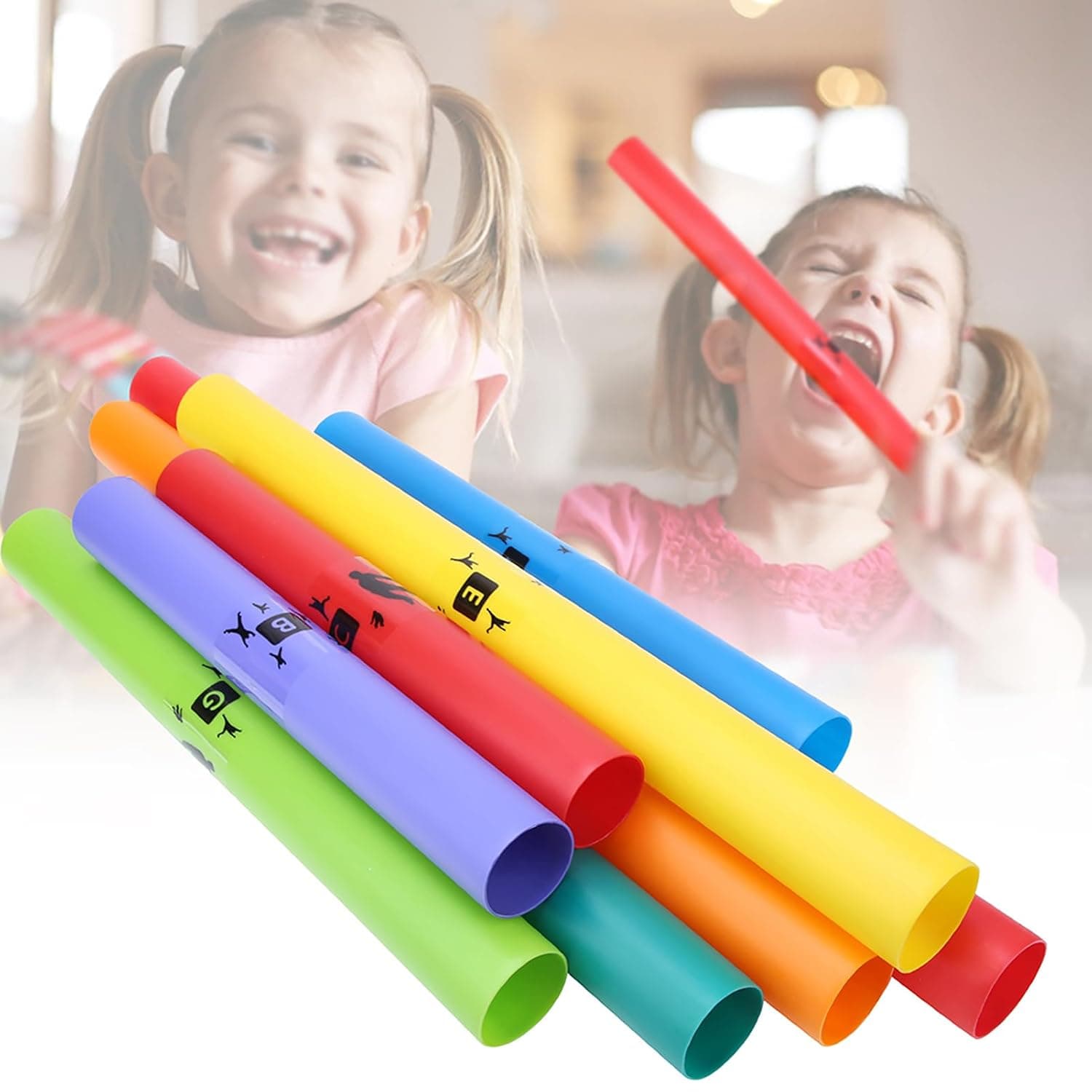 TOPINCN 8pcs Orff Percussion Sound Tube Set for Kids Musical Activity