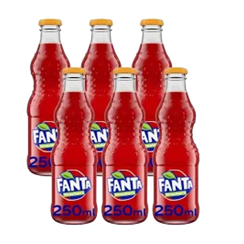 Fanta Strawberry Flavored Soft Drink , 6 × 250 ml