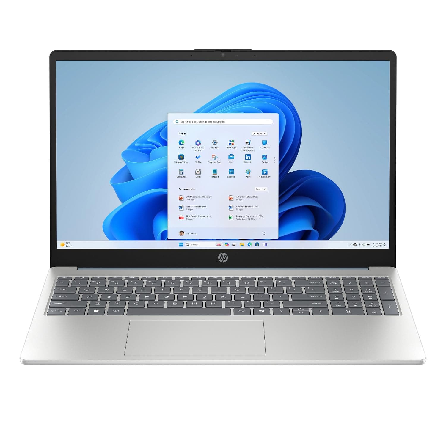 HP Laptop AI 15-fd2008nx, 15.6" FHD, Intel Core Ultra 5 225U, Intel Graphics, 8GB RAM, 512GB SSD, Windows 11 Home, Moonlight blue - D80WZEA