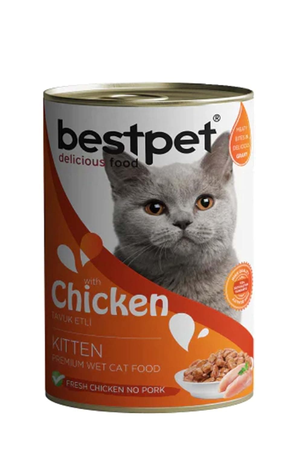 Bestpet Canned Food with Chicken Chunks and Sauce For Kittens - Semi Moist, Highly Digestible Protein, Fats and Nutrients, 400g