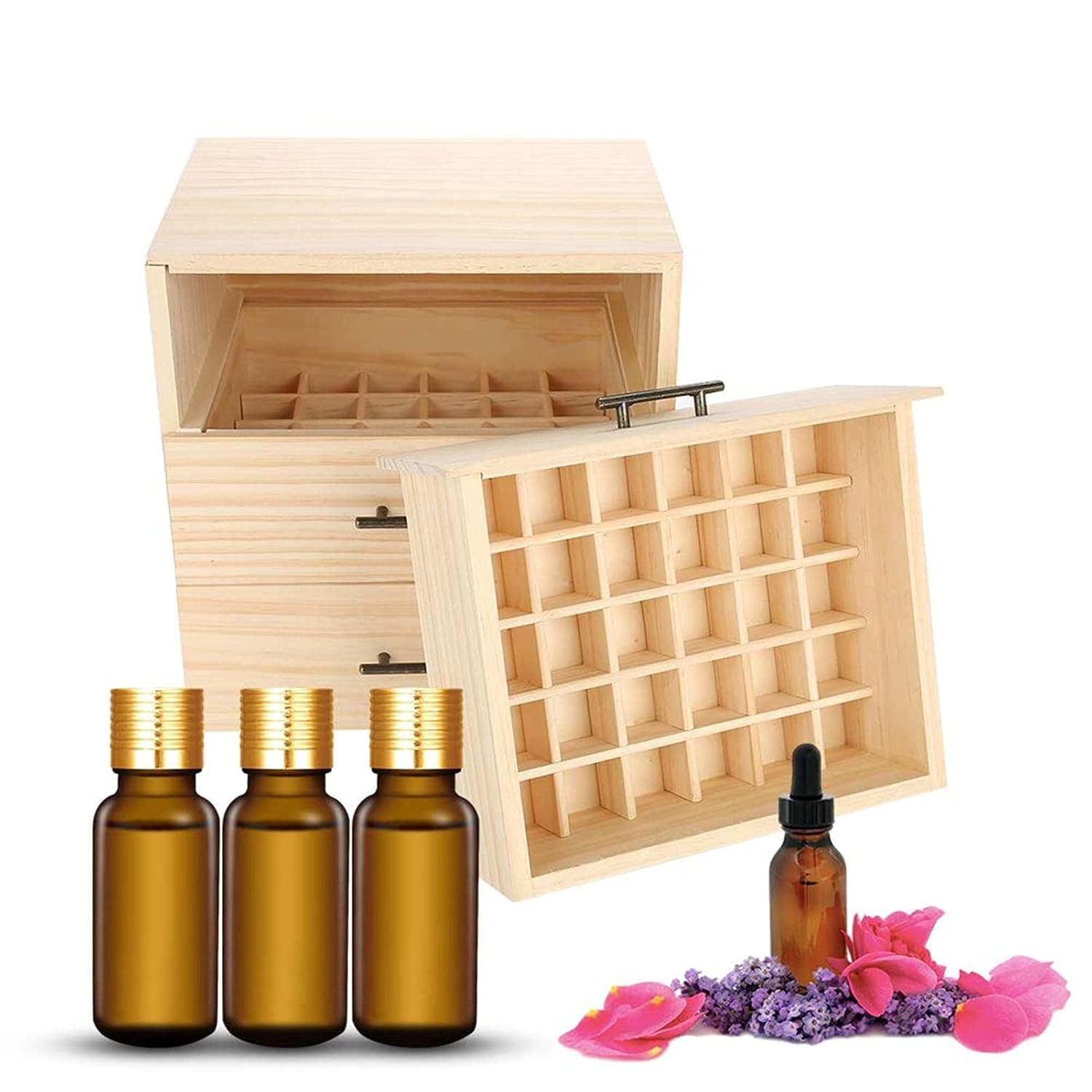 Generic Essential Oil Bottle 90 Slots Large Capacity Wooden Storage Box Organizer for Displaying, Perfect for Friends and Family, Made of Wood Material