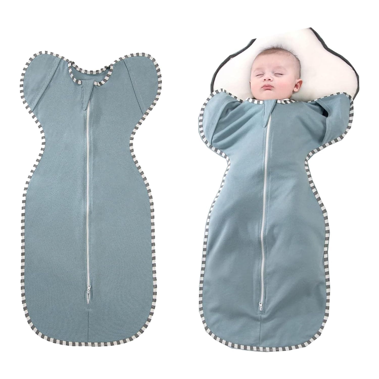 LinJie Baby Swaddle Wrap, Baby Sleeping Bag, Infant Sleep Sack with Arms, Newborn Swaddle Blanket Wrap 2 Way Zipper Unisex for 3-9 Months Baby (M(70 * 35cm ))