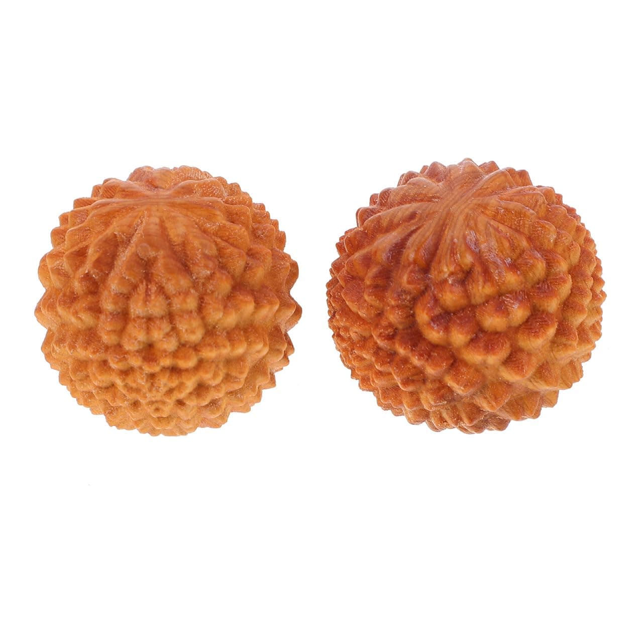 Ipetboom 2Pcs Durian-Shaped Wood Hand Massage Balls, Rolling Hand Massager for Finger Acupoint Therapy and Muscle Knot Relief Compact Fitness Supply for Exercise and Relaxation
