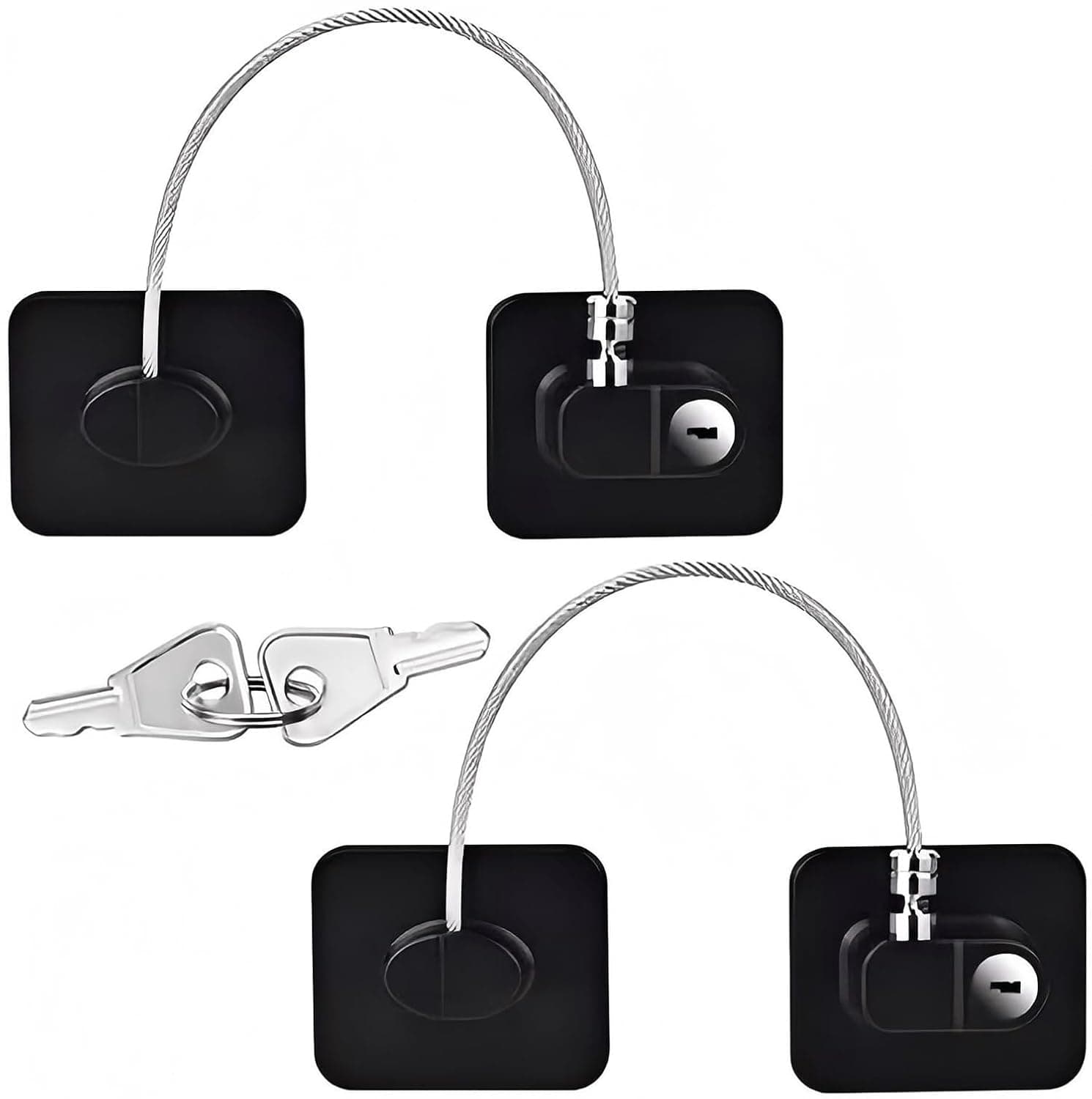 2 Pack Refrigerator Door Locks, Child Proof Fridge Lock for Kitchen Freezer, Cabinets and Drawers, Air Oven Air Fryer, Closets, Windows, Doors-No Tools Need or Drill