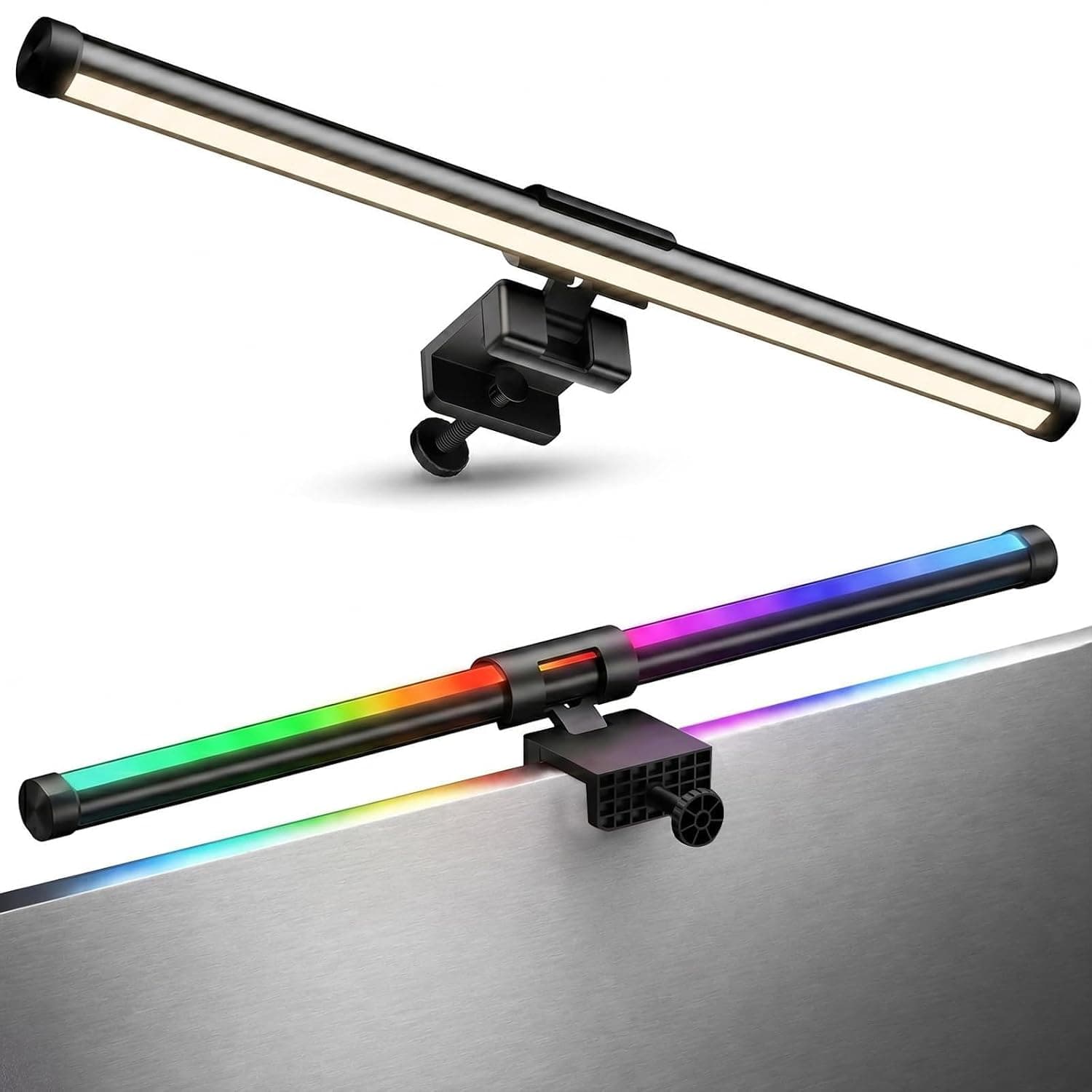 Computer Monitor Light Bar with RGB 3 Color Changing Ambient Lights,No Glare Screen Monitor Light,USB Powered LED E-Reading Desk Lamps Touch Control for Office/Home/Gaming/Desk