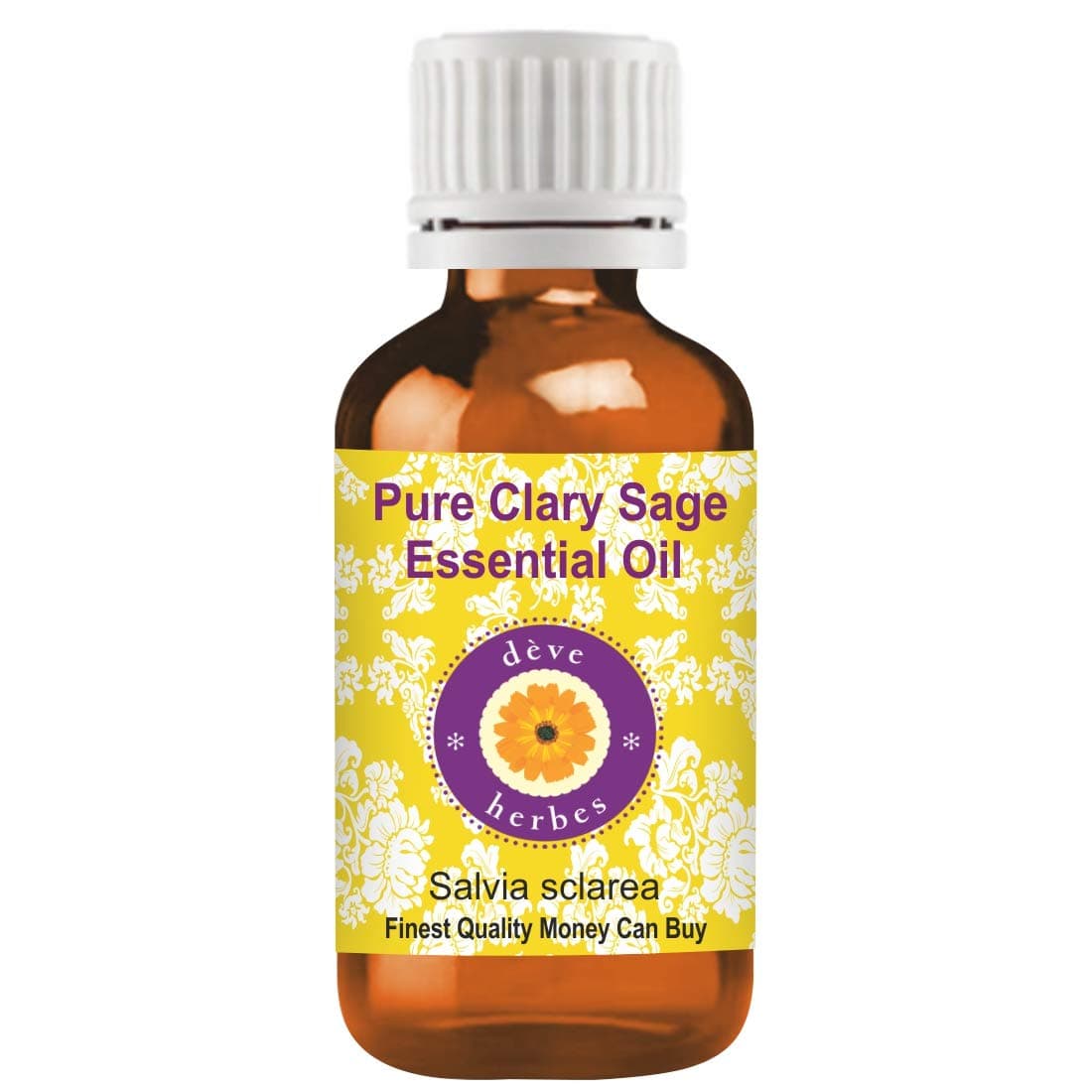 Deve Herbes Pure Clary Sage Essential Oil (Salvia sclarea) Therapeutic Grade Steam Distilled 10ml