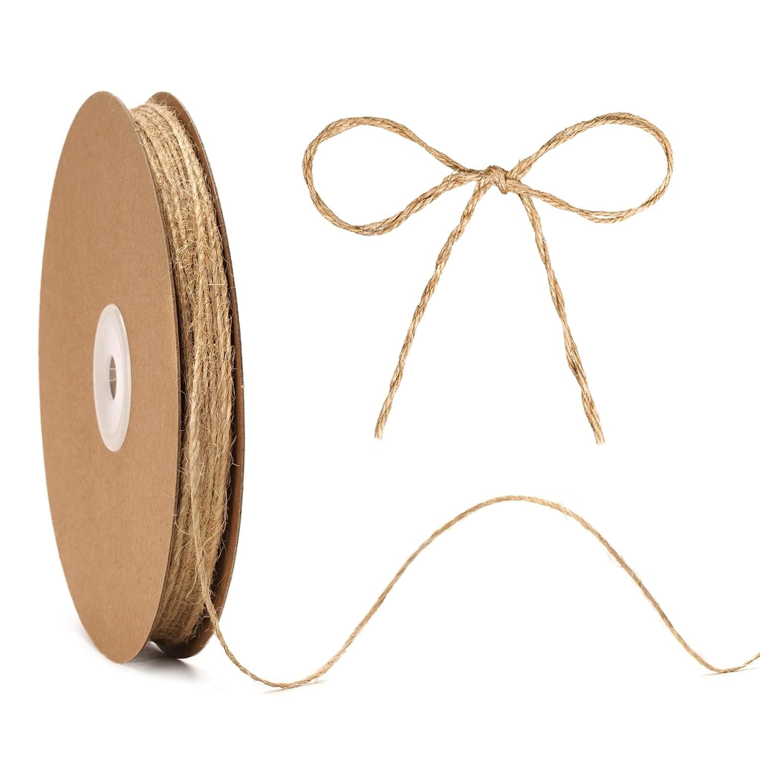 KINGLAKE Jute Twine 1.5 mm, 100 m, 2-Ply, Brown, Garden Cord, Plant Cord for DIY, Crafts, Gift Wrapping, Christmas Decoration, Wedding, Floristry