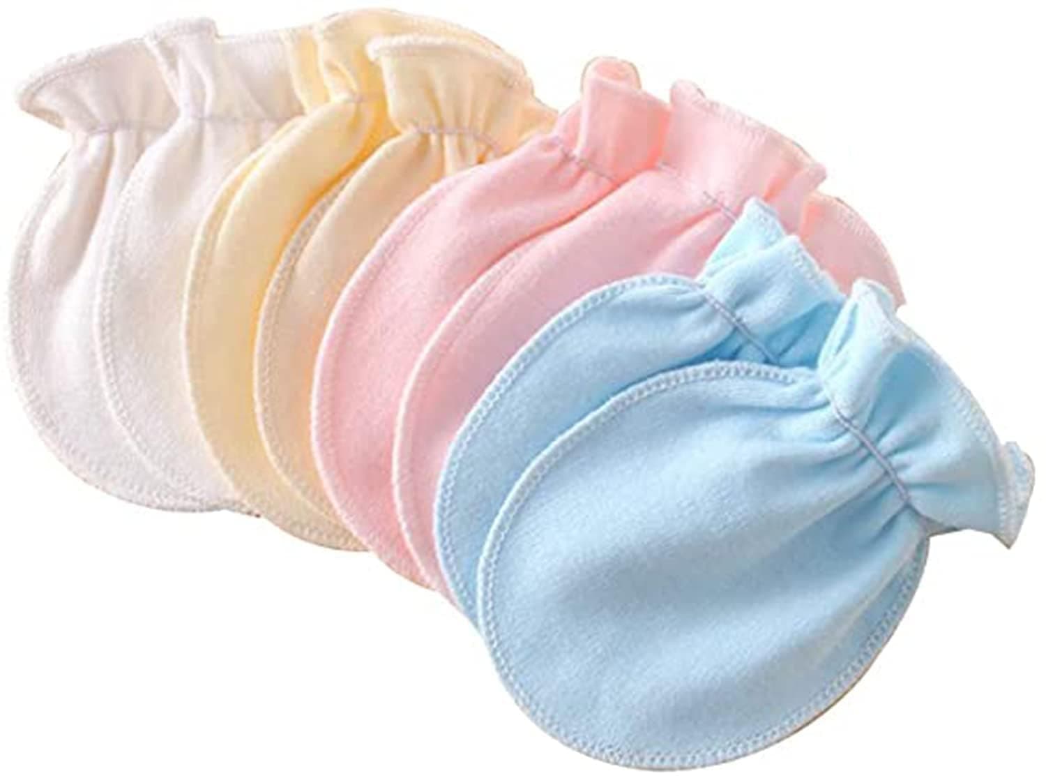 Joyzzz Baby Glove, 4 Pairs Brown Anti-Scratch Mittens for Newborns, Soft Cotton Protection Gloves Prevents Face Scratching, Essential Infant Care Accessories 0-6 Months
