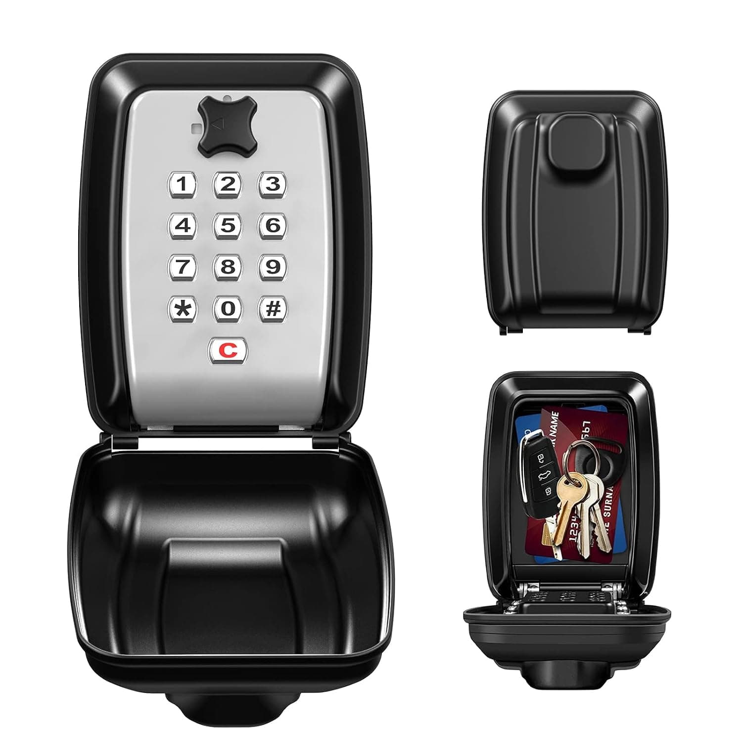 Key Lock Box, for Outside, Key Safe with Password, Large with Reset Table 12-Digit Combination Security Key Box Weatherproof for Outdoor Indoor, Storage Box for Home Garage Office Spare Keys