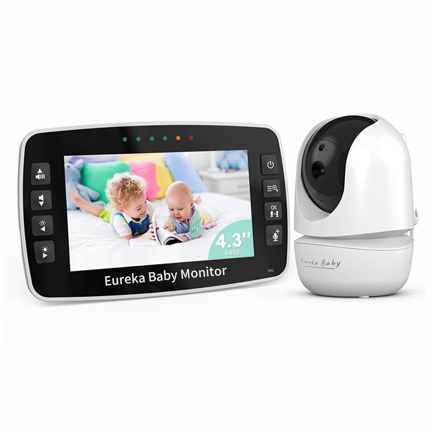 Monitor 4.3 Inch Video Baby Monitor with Camera, No WiFi Secure Connection, Night Vision, 2-Way Audio, Cry Detection, Temperature Alert, Lullabies, 1000ft Range