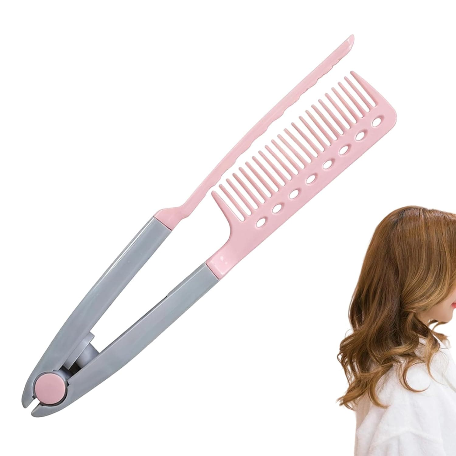 Hair Straightener Comb | V Shape Hair Styling Sectioning Straightener | Flat Iron Hairstyle Comb - for Home Travel Vacation Hotel Dates