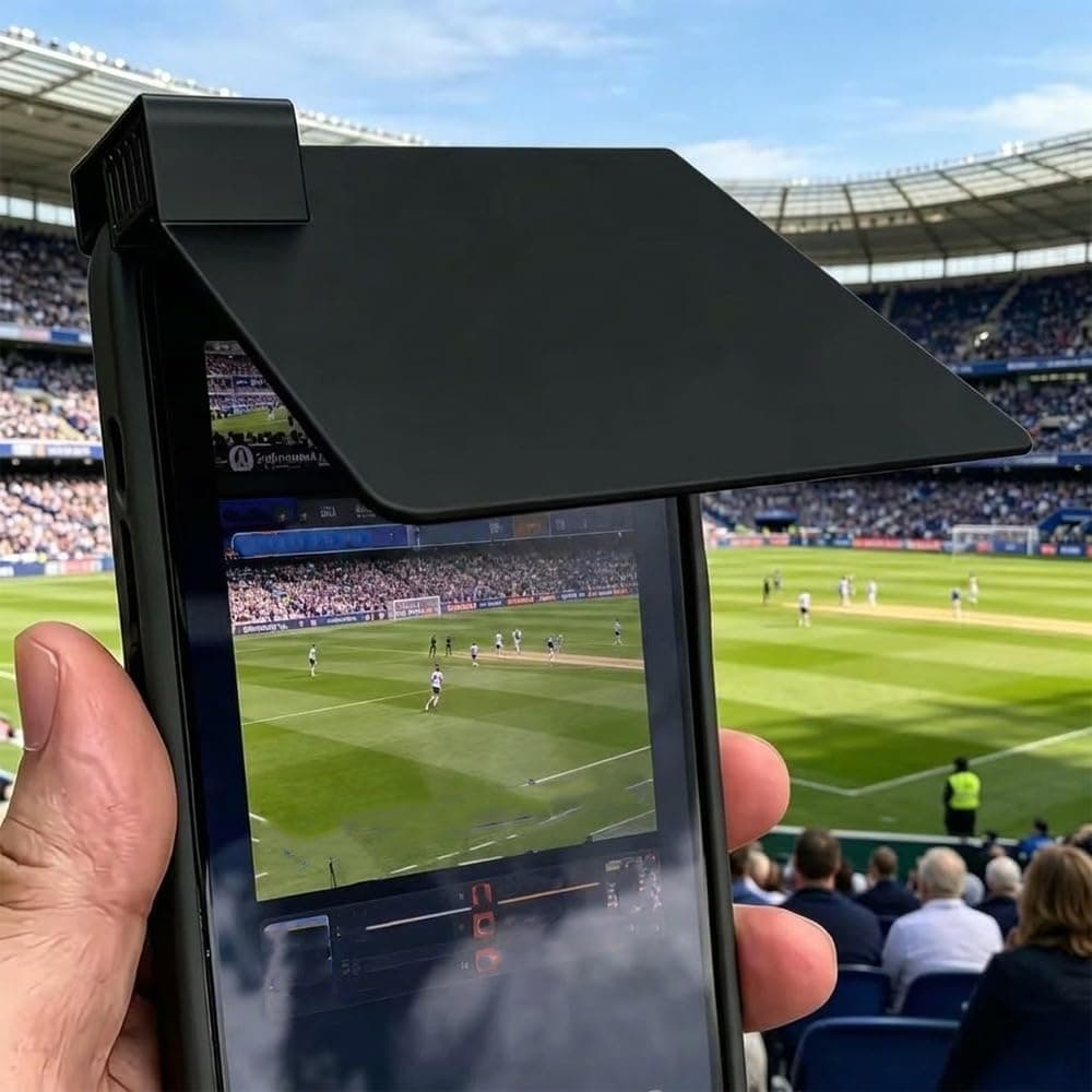 Universal Fit Portable Cellphone Screen Hood Sunshade, Anti-Glare Adjustable Angle Improves Screen Sunshade(Black)