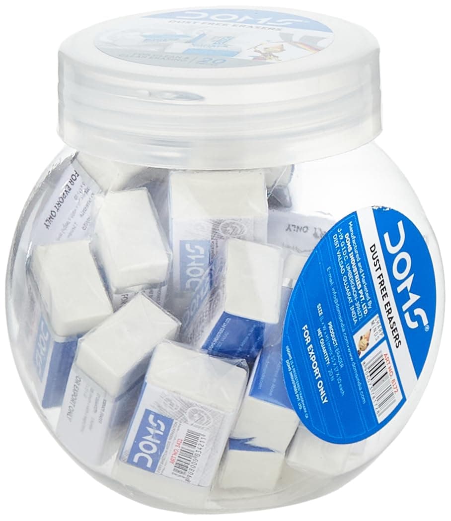 Doms Dust Free Erasers 20-Pieces Set, White, 3138172