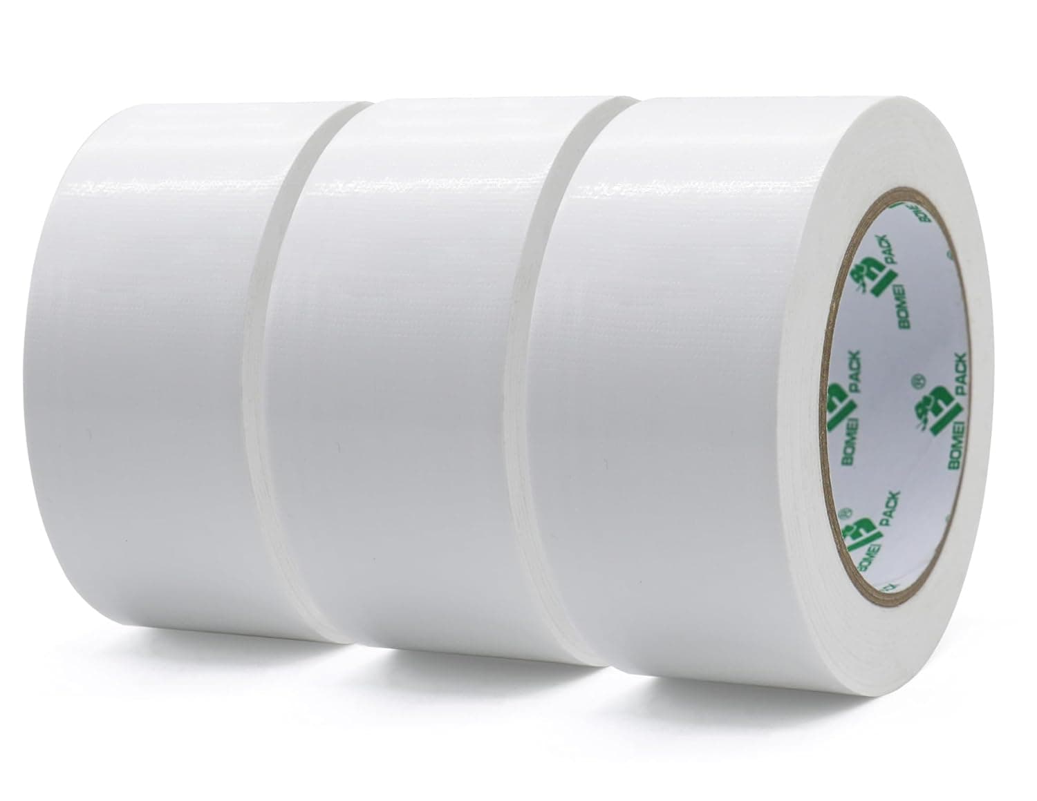 BOMEI PACK White Duct Tape 3 Rolls Reinforced Waterproof Heavy Duty 48mm x 32m White Cloth Gaffer Tape for Pipelines Fixing Repairing,Sealing,Bundling,Strapping