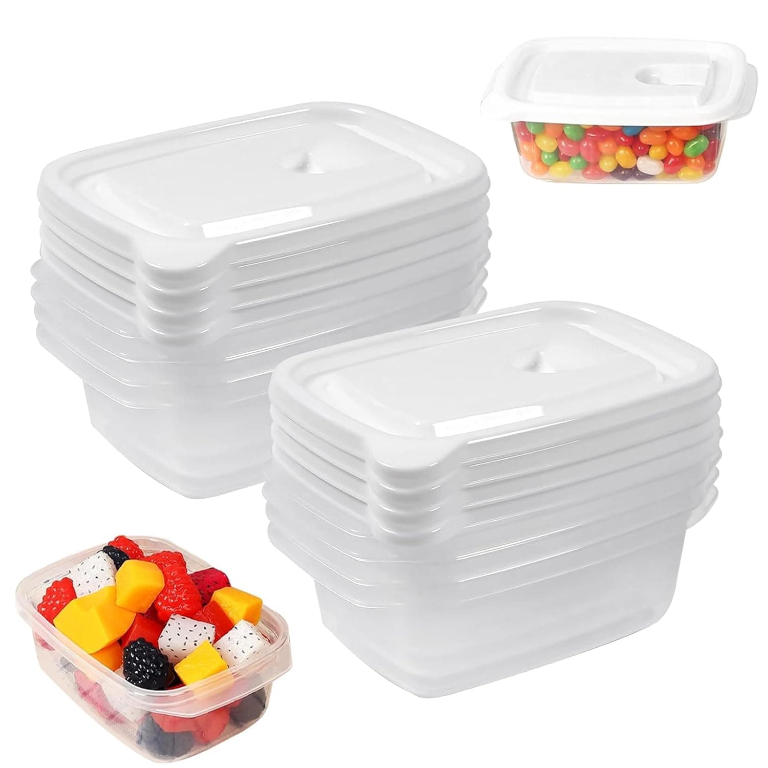 Food-Grade Freezer Storage Boxes With Lids (8 Sets), Azonee 400ml BPA-Free Plastic Microwave Safe Food Containers, Ideal For Freezing Storing Portioning Meals