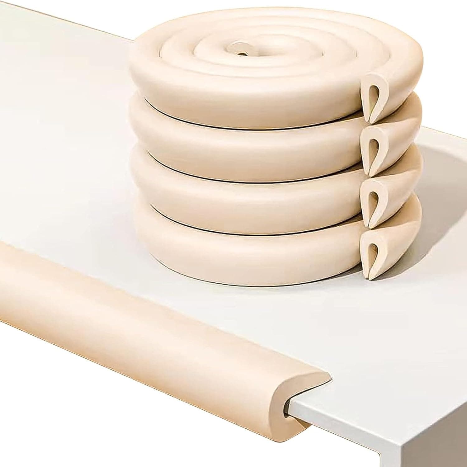 LinJie Safety Edge Corner Protector Set, Soft Silicone Bumper Strip,Anti-Sharp Edge Protector,For Furniture/Drawers/Tables/Cabinets(2M)