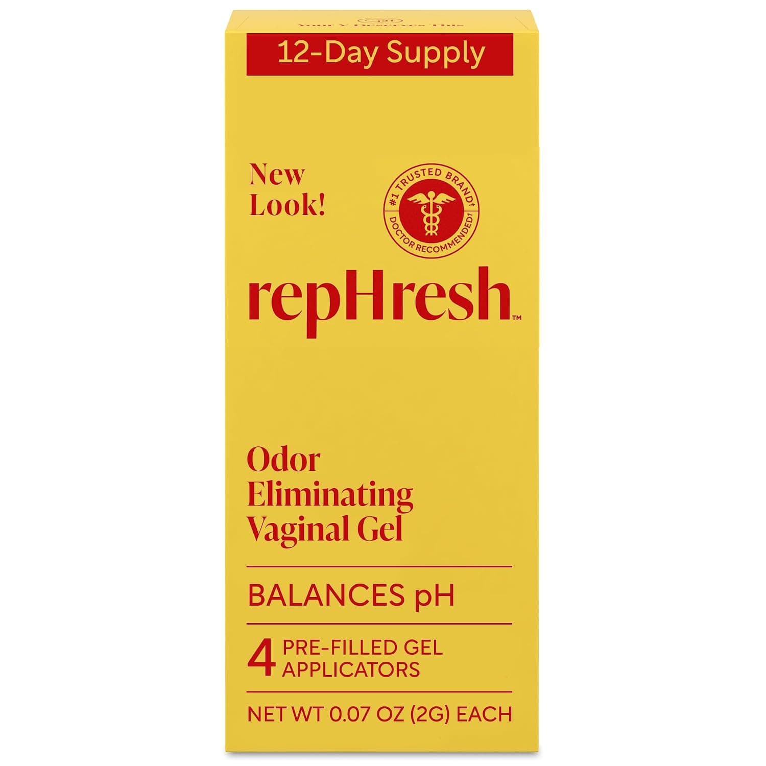Rephresh Vaginal Gel with 4 Pre Filled Applicators, 0.07 Oz
