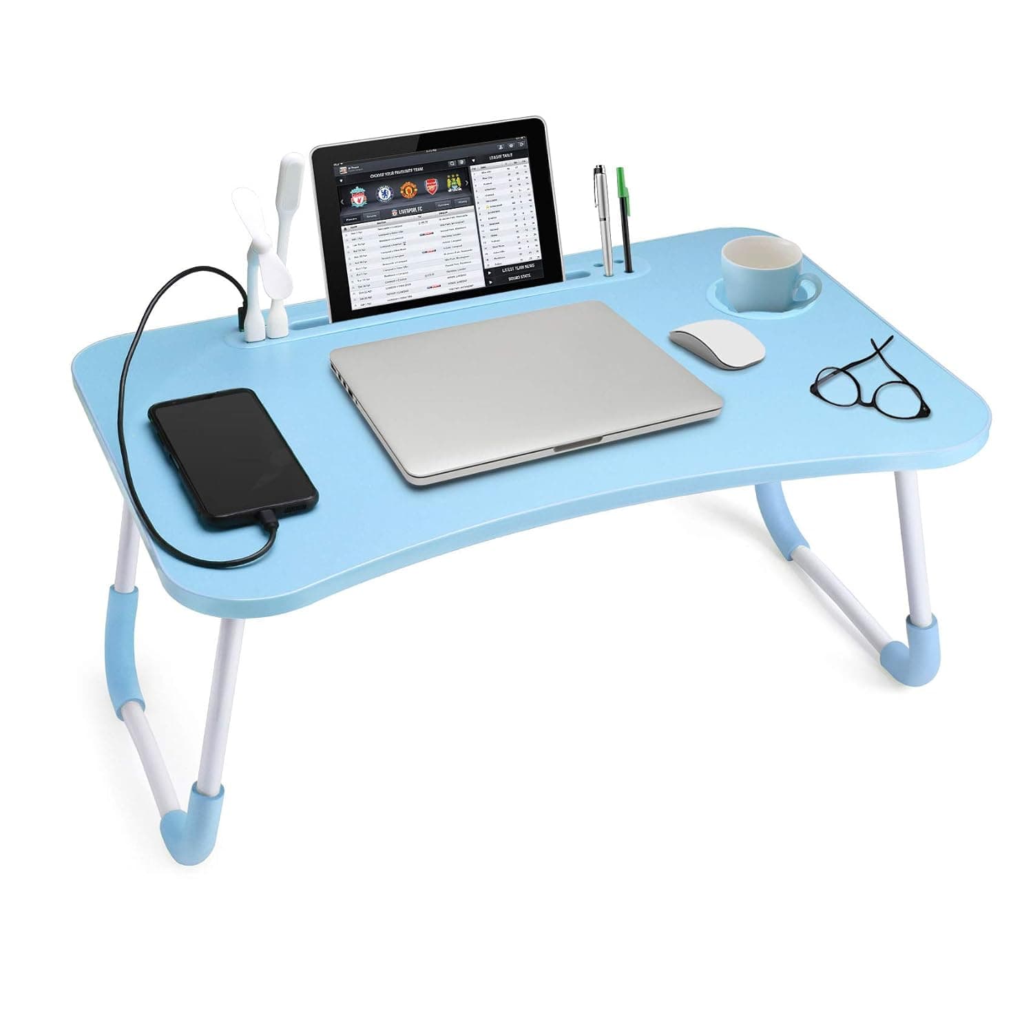 Slendor Laptop Desk Foldable Bed Table Folding Breakfast Tray Portable Lap Standing Desk Notebook Stand Reading Holder for Bed/Couch/Sofa/Floor