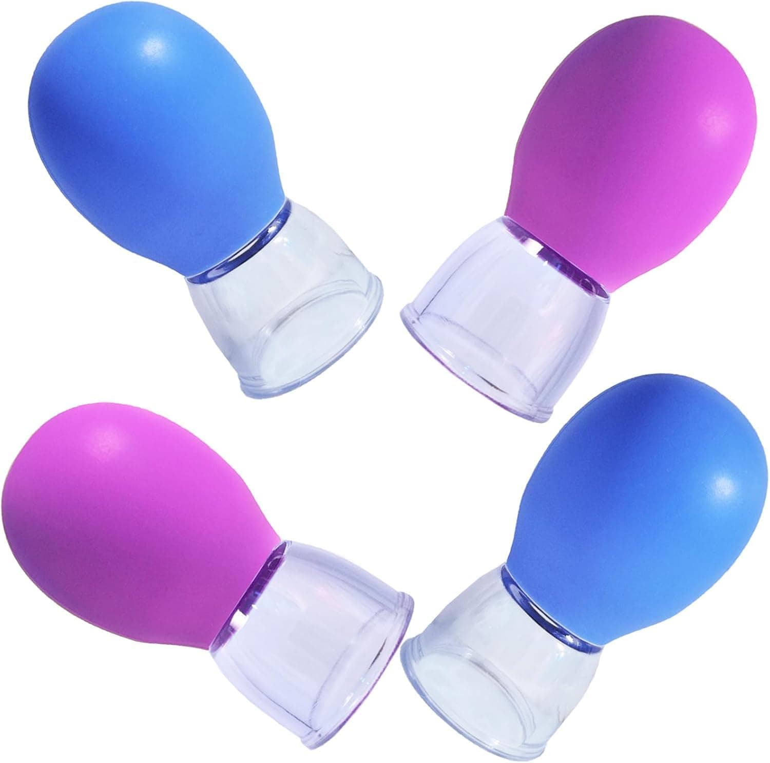 4 Pcs Silicone Facial Cupping Set, Eye Face Vacuum Cupping Massage | Wrinkles and Anti Cellulite Body Cup Lymphatic, For Beauty Body Cup Fascia Massager Body Relaxation