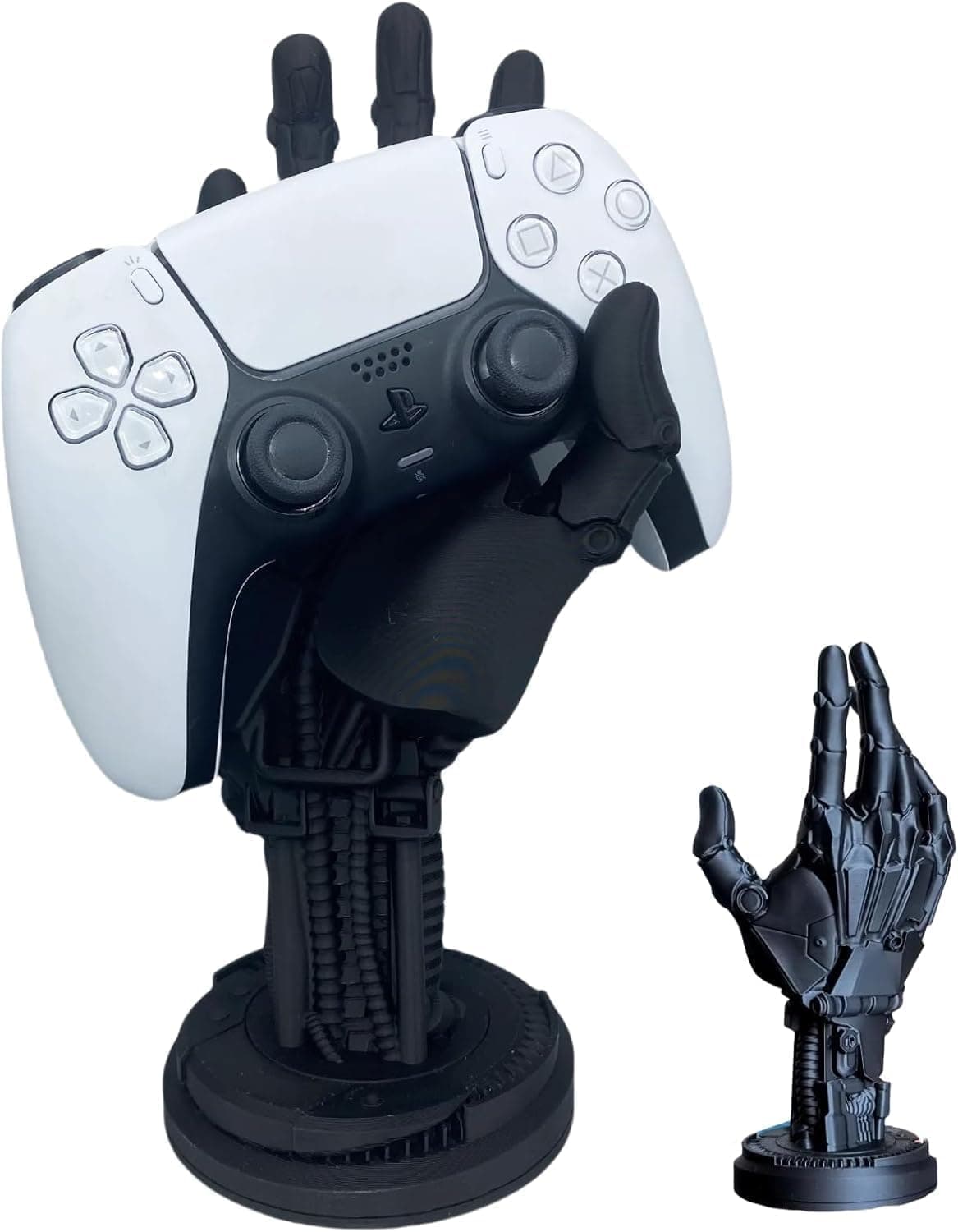 Azonee PS5 Controller Stand - 3D Cyberpunk Robot Hand Model, Desktop Decoration and Headset Hanger, Game Player Gift, Halloween Decorations