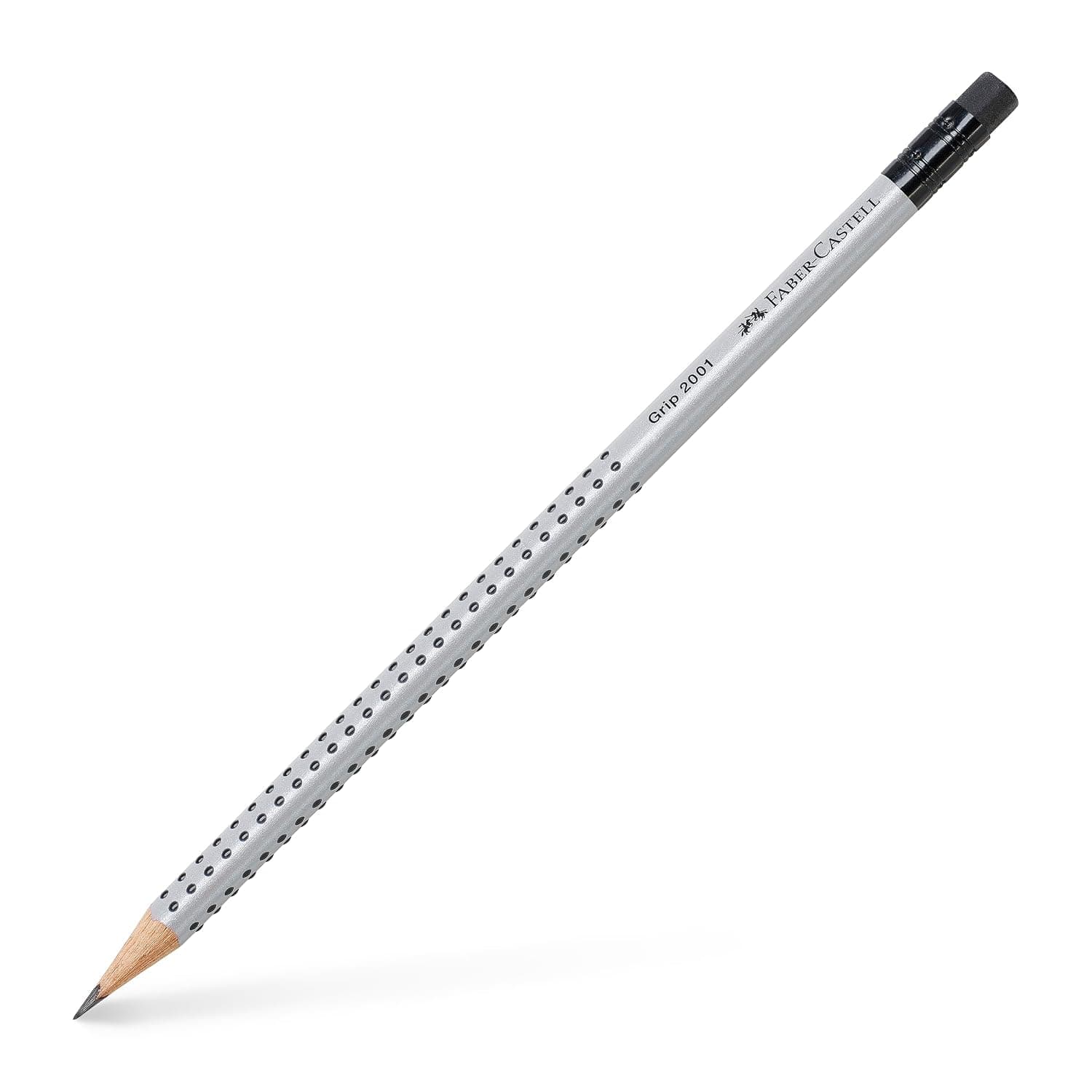 Faber-Castell Graphite Pencil Grip 2001 with eraser Silver box of 12