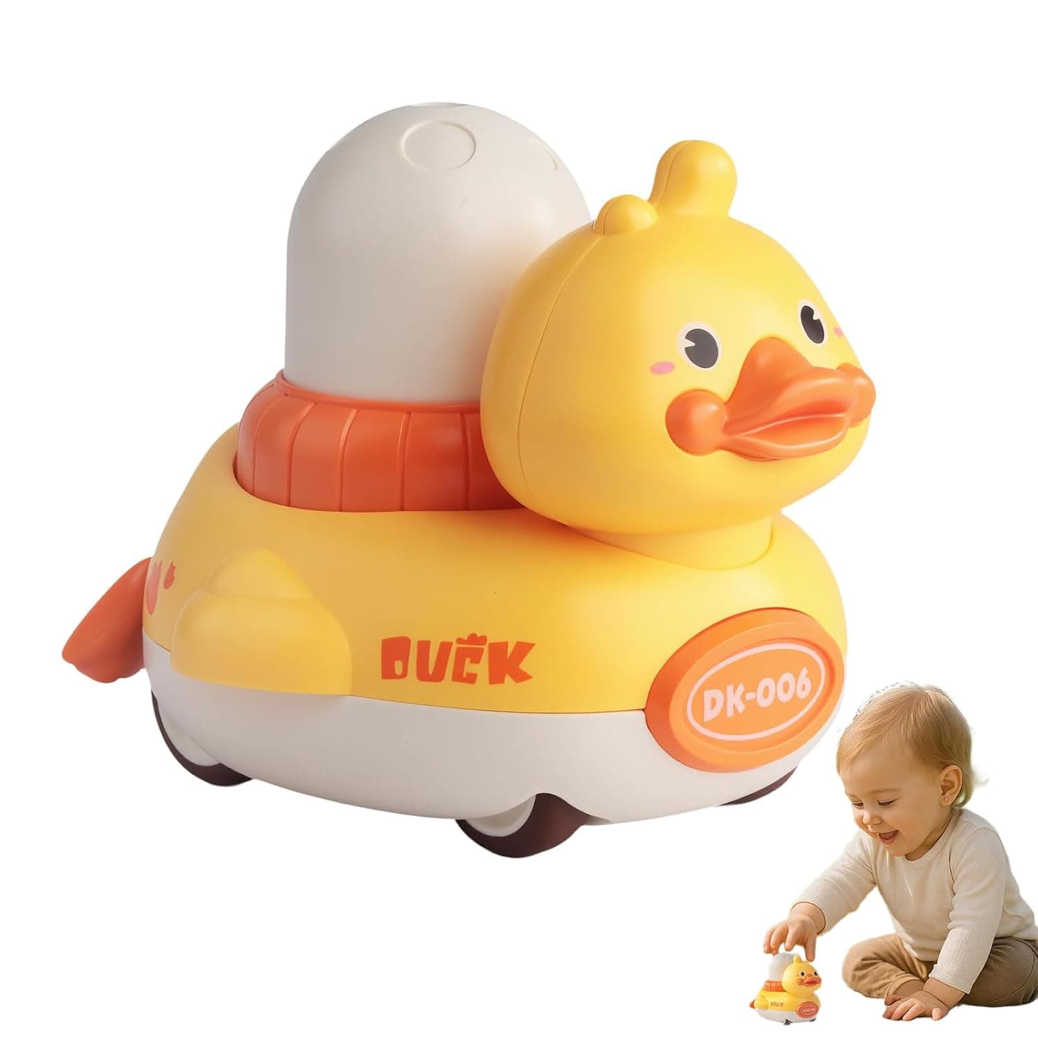 Duck Toddler Car Toys, Push And Go Car Toy, Small Duck Toddler Glide Car Toy, Small Duck Slide Toy For Baby Boys Toddlers, Baby Duck Toy Car With Wind-Up Click Clack For Kids, Birthday Gifts For Baby