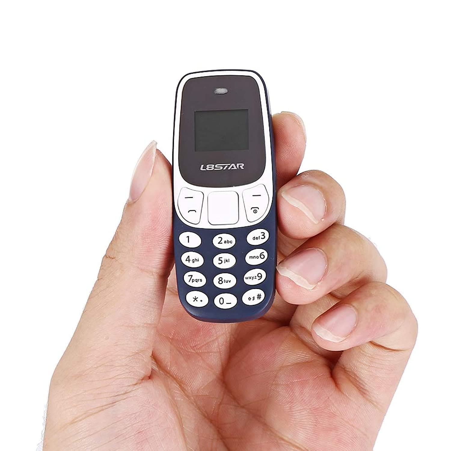 BM10 Worlds Smallest Phone 2 in 1 Mini Phone Unlocked GSM with Hands Free Bluetooth Dialer Bluetooth Headphone Dual SIM Card GSM (Blue)