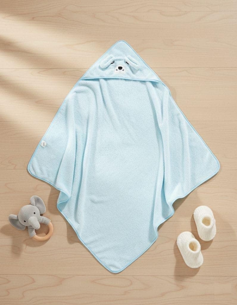 Premium Baby Towels Super Absorbent & Super Soft | Soft and Cuddly Bath Towel for Newborns and Toddlers up to 2 Years | Multicolor (Blue)