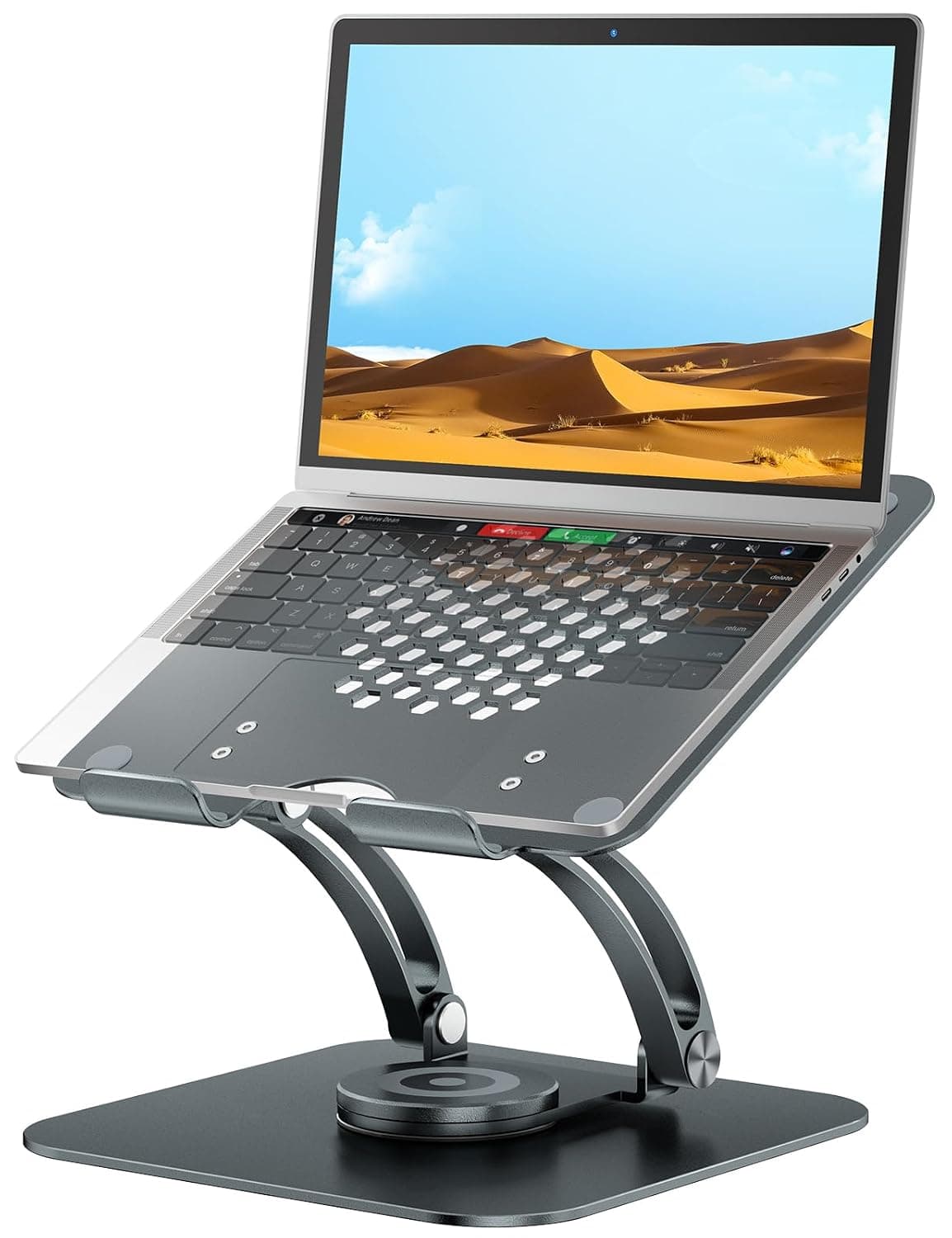 Tounee Adjustable Laptop Stand for Desk, Ergonomic Laptop Holder with 360° Rotating Base, Portable Aluminum Computer Stand Laptop Riser Compatible with MacBook, Air, Pro, All Laptop 10-16"
