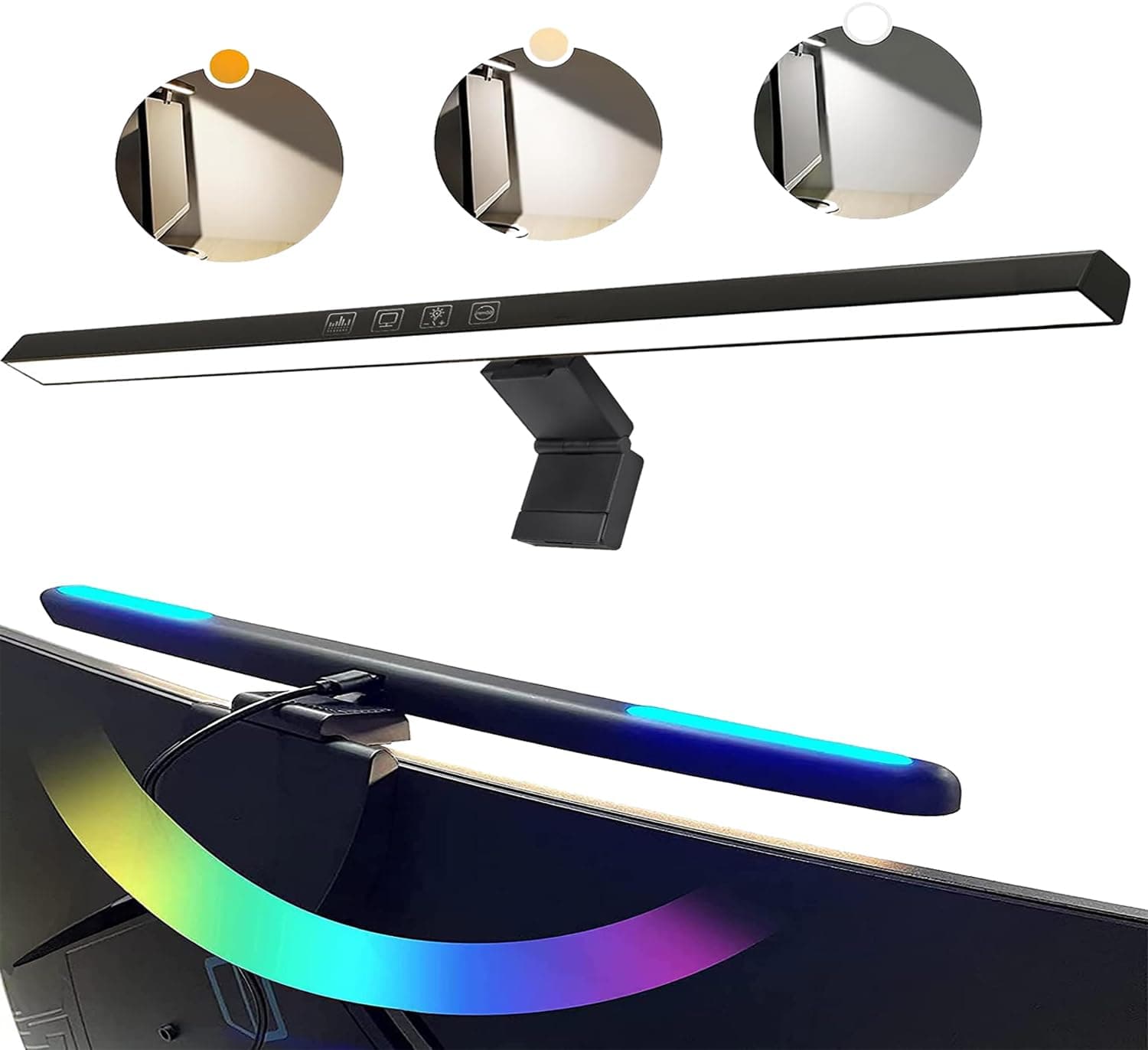 Computer Monitor Lamp, اضاءة قيمنق, Monitor Light Bar with RGB Backlight, with Touch Control and USB Powered Gaming Screen Light, Eye Caring No Screen Glare,for Office/Home
