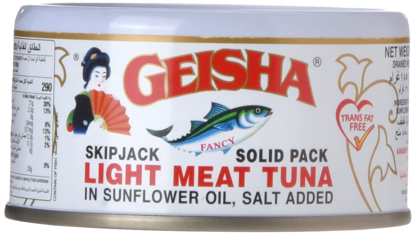 Geisha Light Tuna Meat In Sunflower Oil, 185 G - Pack Of 1