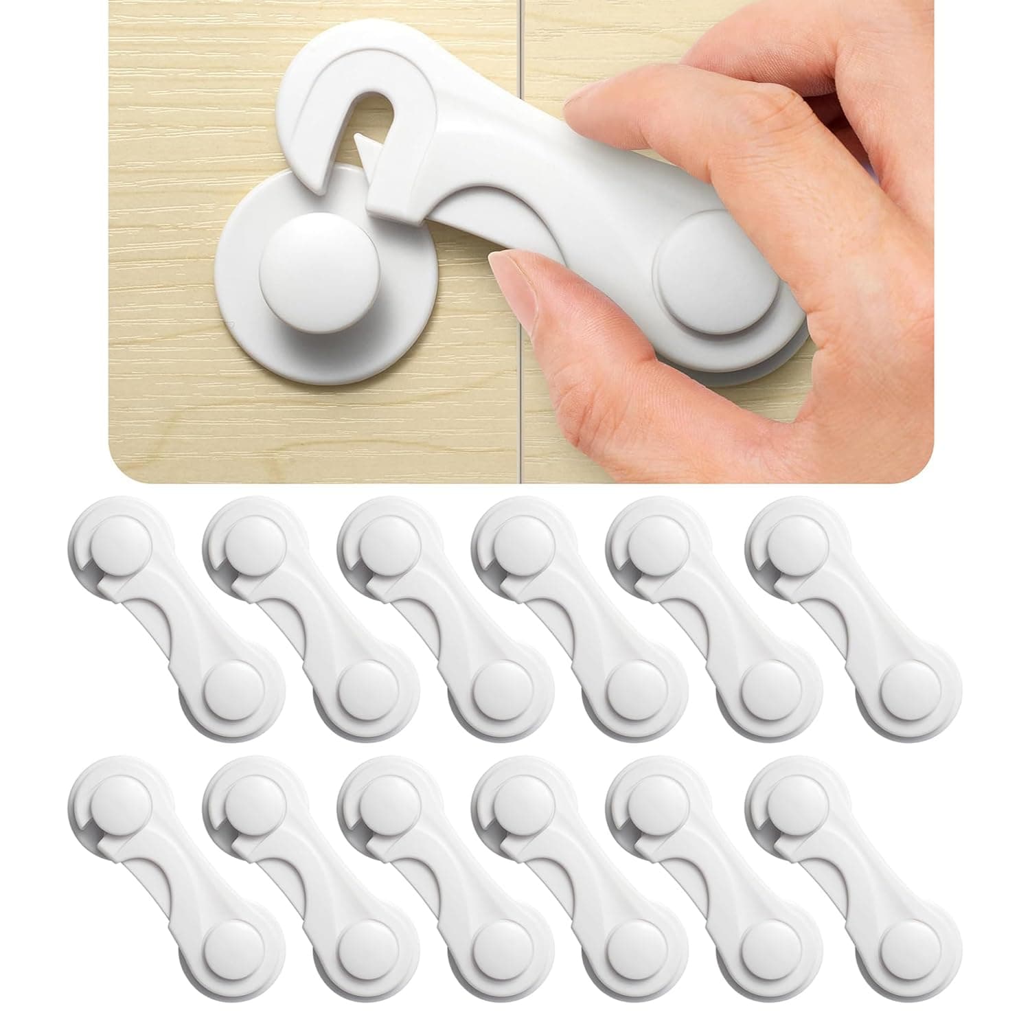 Linjie Child Safety Cabinet Locks, Cabinet Lock For Kids, Child Safety Lock,Suitable For Refrigerators/Cabinets/Freezers For Protecting Kids Toddlers And Infants (12pcs)