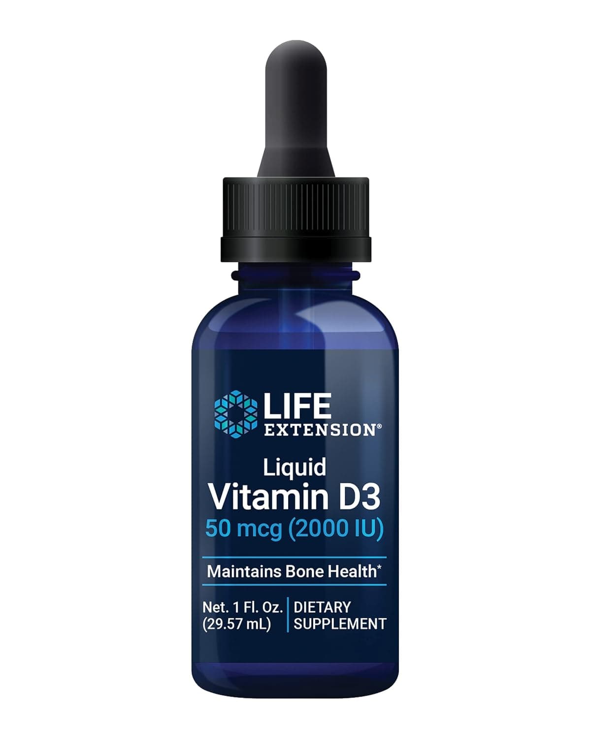 Life Extension Liquid Vitamin D3 50 mcg (2000 IU) Potent Drops with MCTs - Healthy Immune System Function, Bone Health, Cognitive Function & Heart Health Supplement - Non-GMO, Gluten Free - 1 fl. oz.