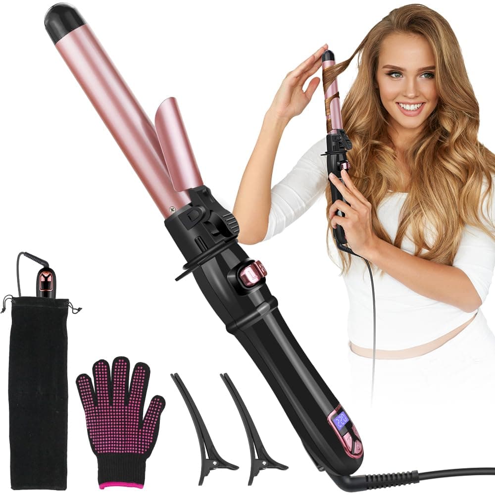 Oxsaytee Automatic Hair Curler 28mm Auto Curling Iron Large Waves Flat Iron for Hair with Adjustable Temp Advanced Ceramics Heating System Fast Heating for Hair Styling Long Hair Short Hair